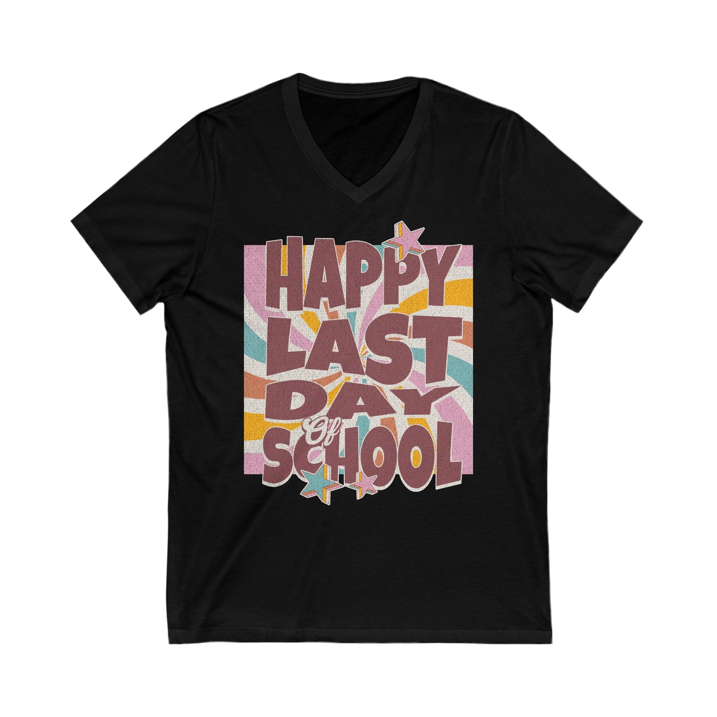 Happy Last Day of School - Unisex Jersey Short Sleeve V-Neck Tee