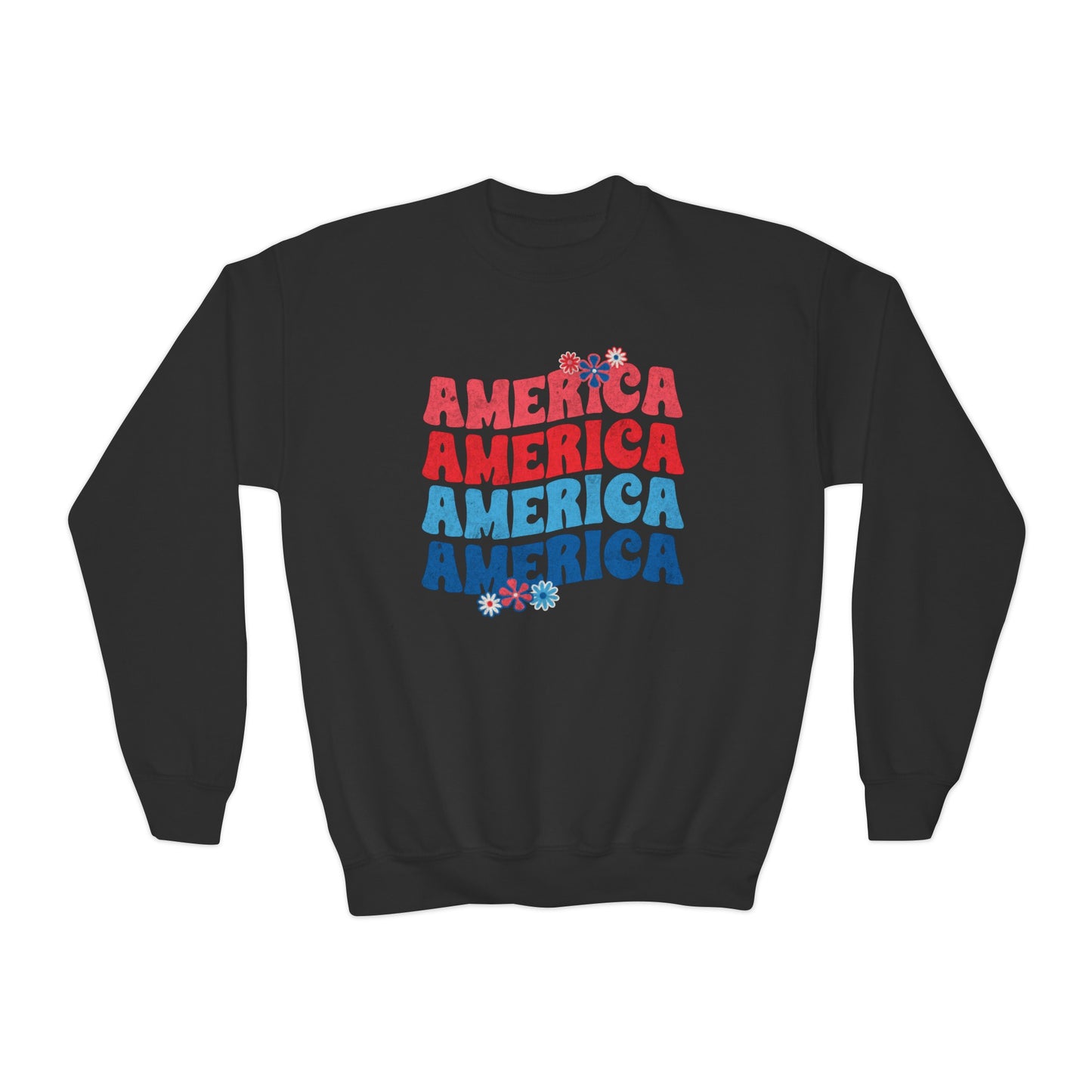 America Floral - Youth Crewneck Sweatshirt