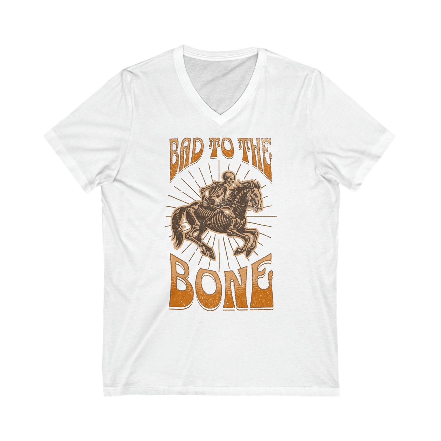 Bad to the Bone - Unisex Jersey Short Sleeve V-Neck Tee