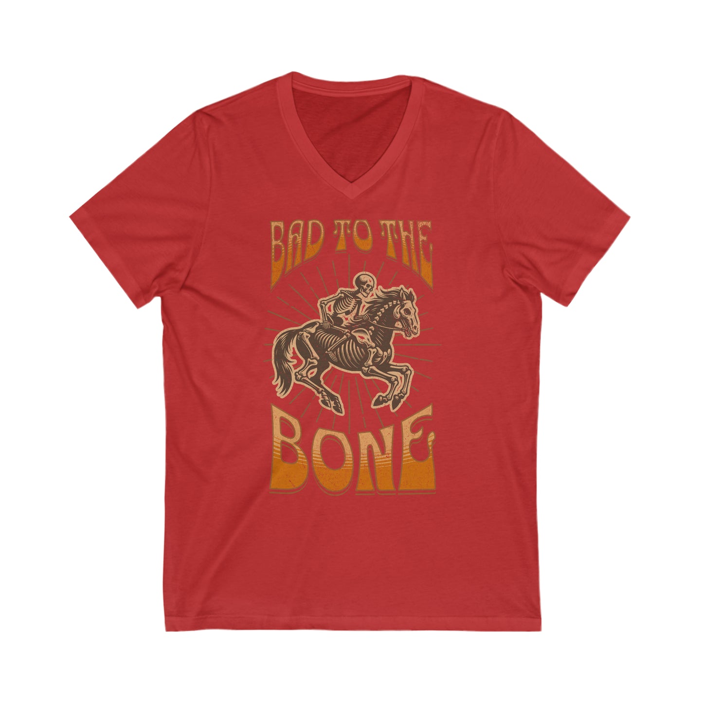 Bad to the Bone - Unisex Jersey Short Sleeve V-Neck Tee