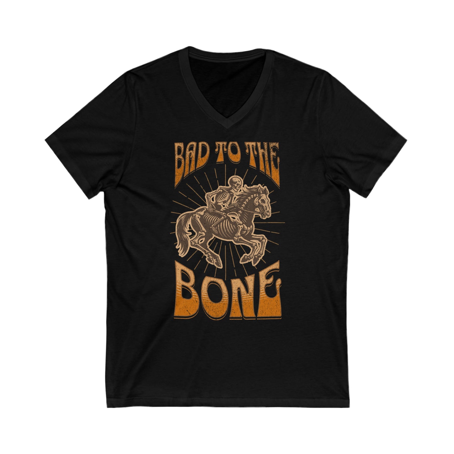 Bad to the Bone - Unisex Jersey Short Sleeve V-Neck Tee