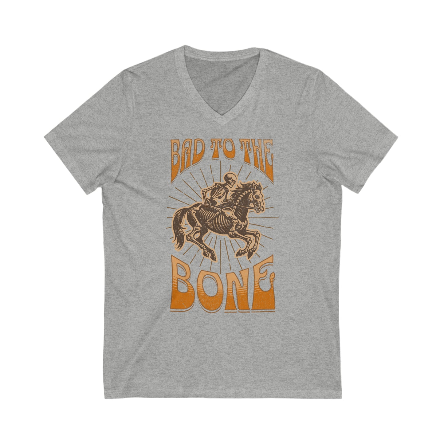 Bad to the Bone - Unisex Jersey Short Sleeve V-Neck Tee