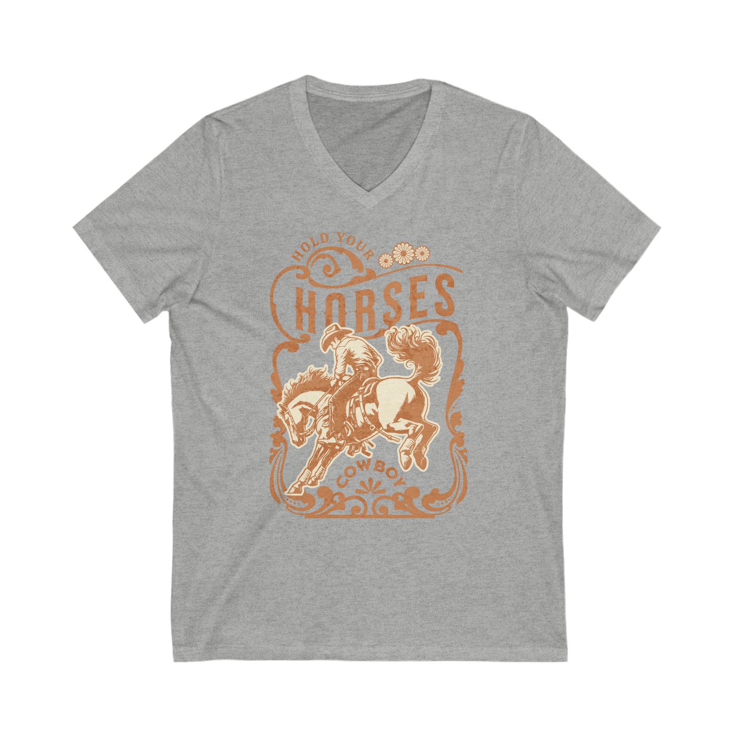 Hold Your Horses - Unisex Jersey Short Sleeve V-Neck Tee