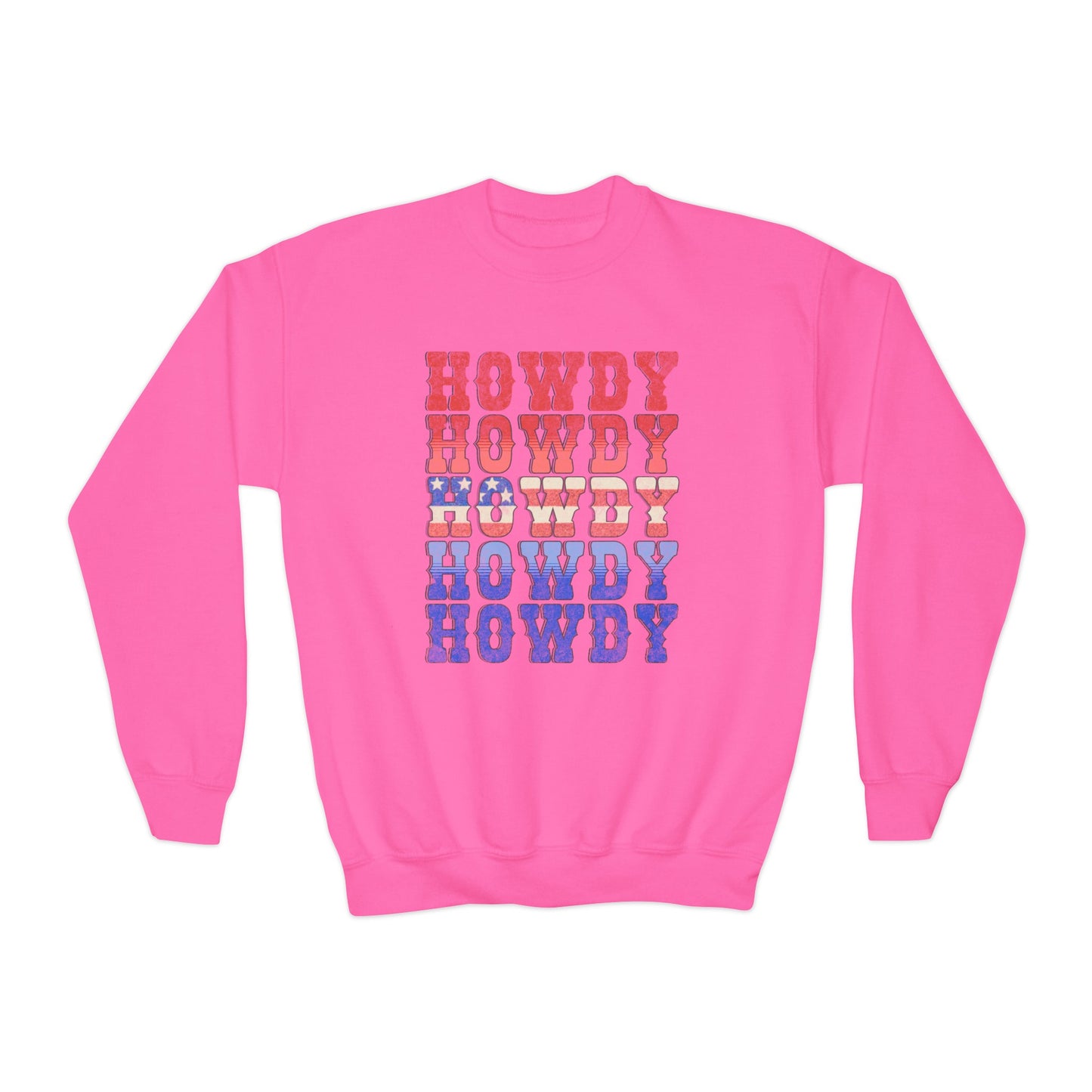 Howdy Fouth of July - Youth Crewneck Sweatshirt