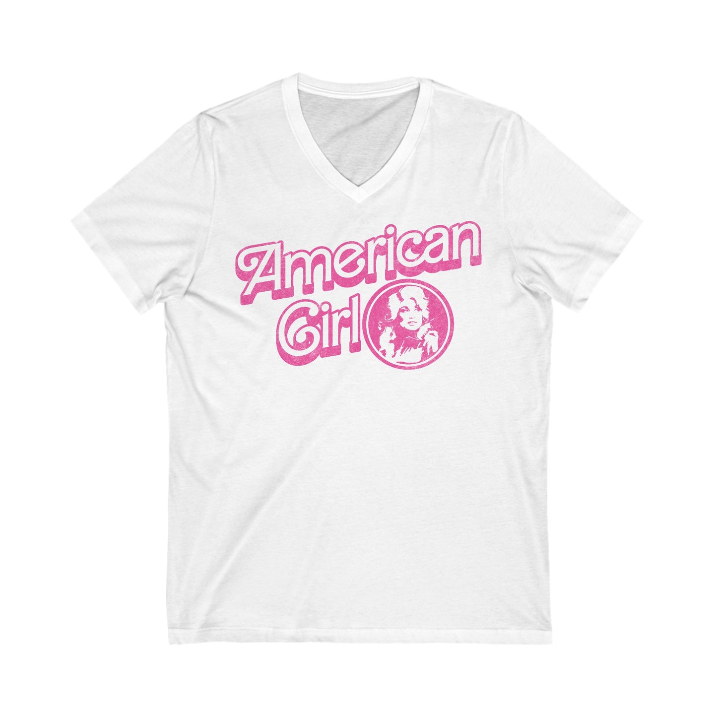 American Girl - Unisex Jersey Short Sleeve V-Neck Tee