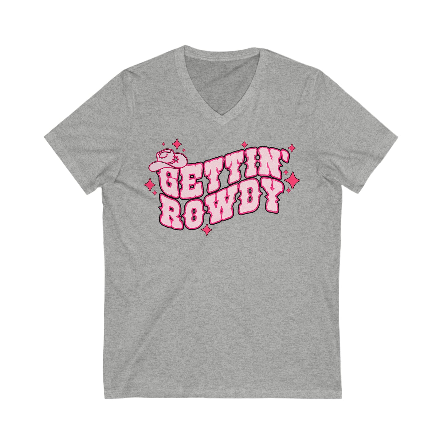 Gettin’ Rowdy - Unisex Jersey Short Sleeve V-Neck Tee