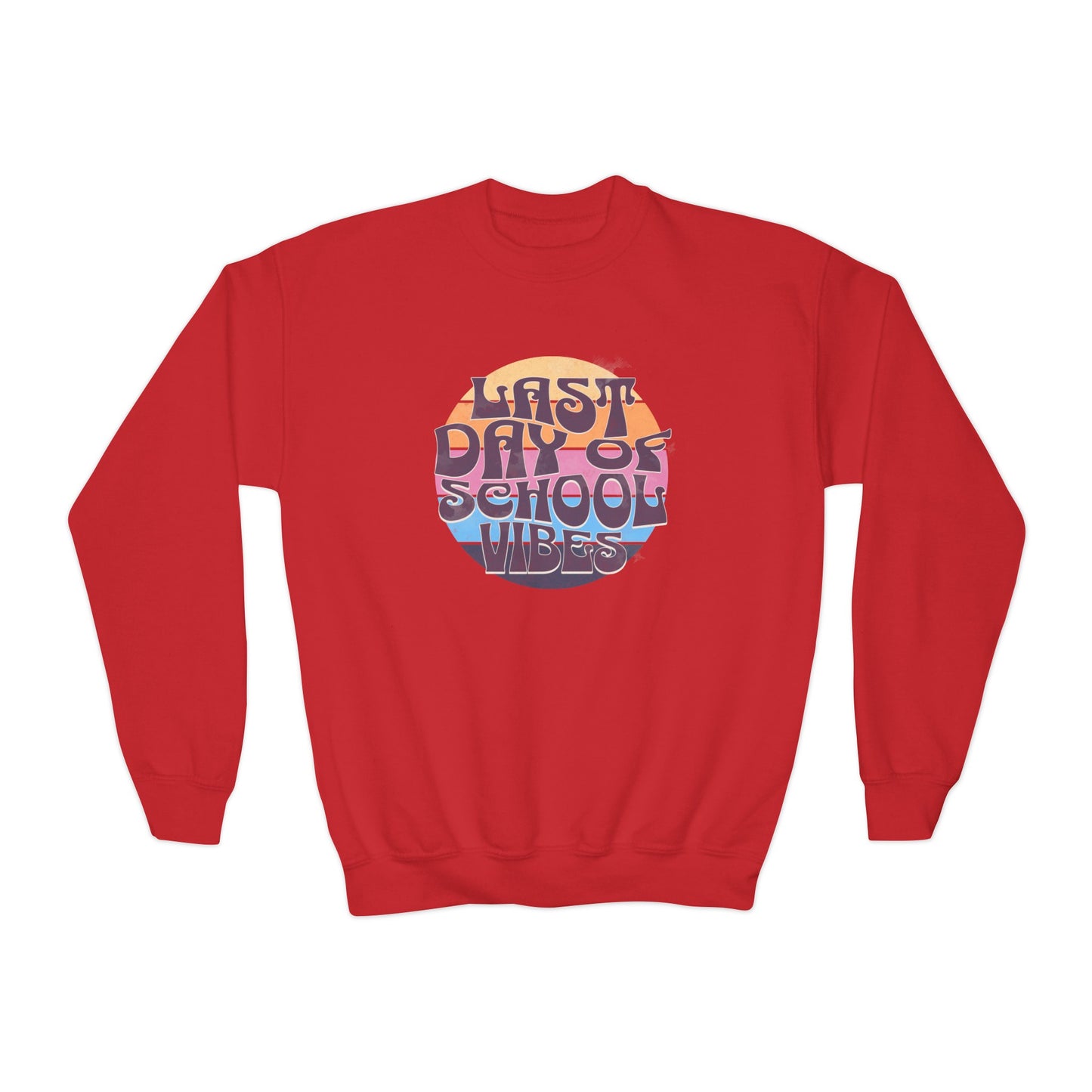 Retro Last Day of School Vibes - Youth Crewneck Sweatshirt