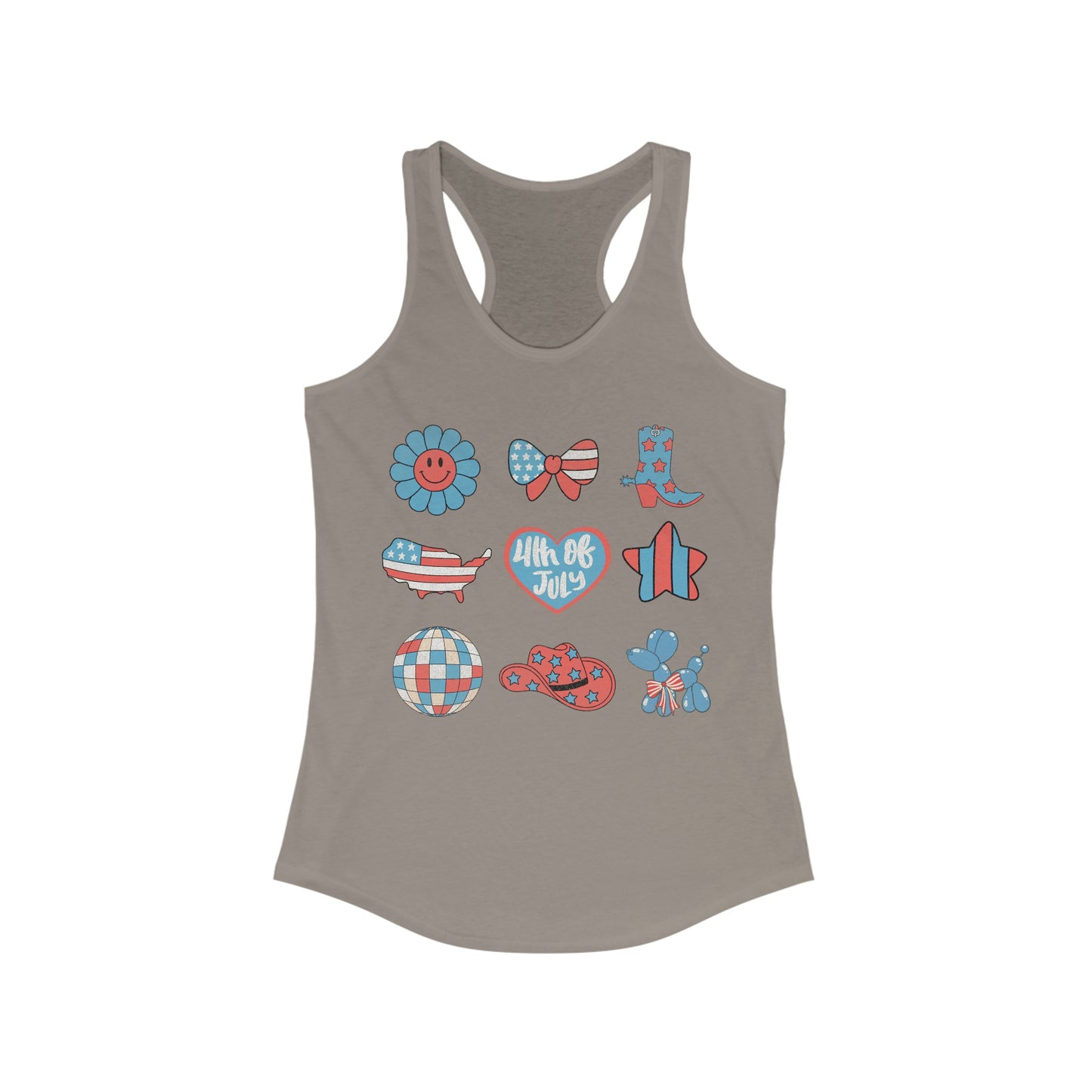 Fourth of July Collage - Women's Ideal Racerback Tank