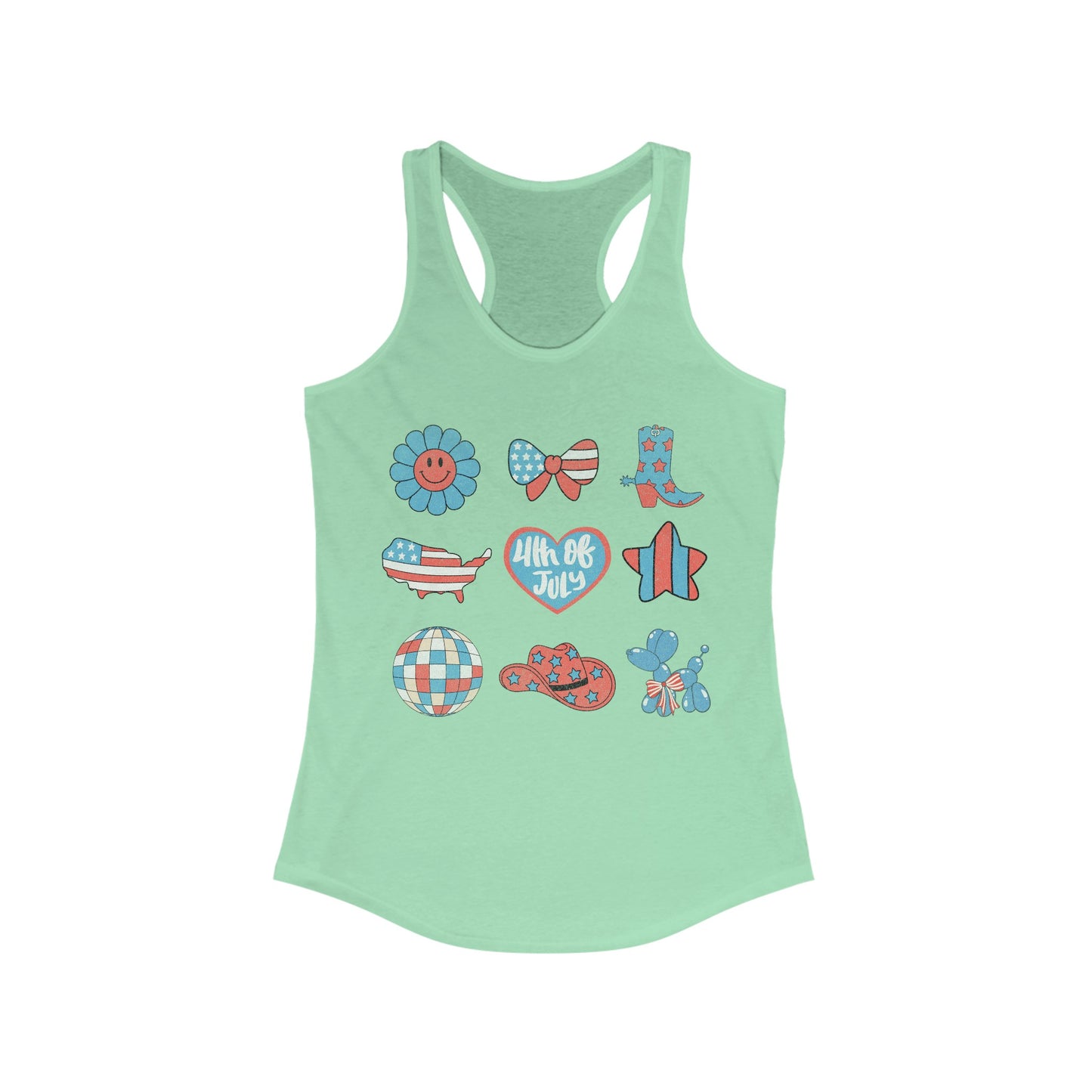 Fourth of July Collage - Women's Ideal Racerback Tank