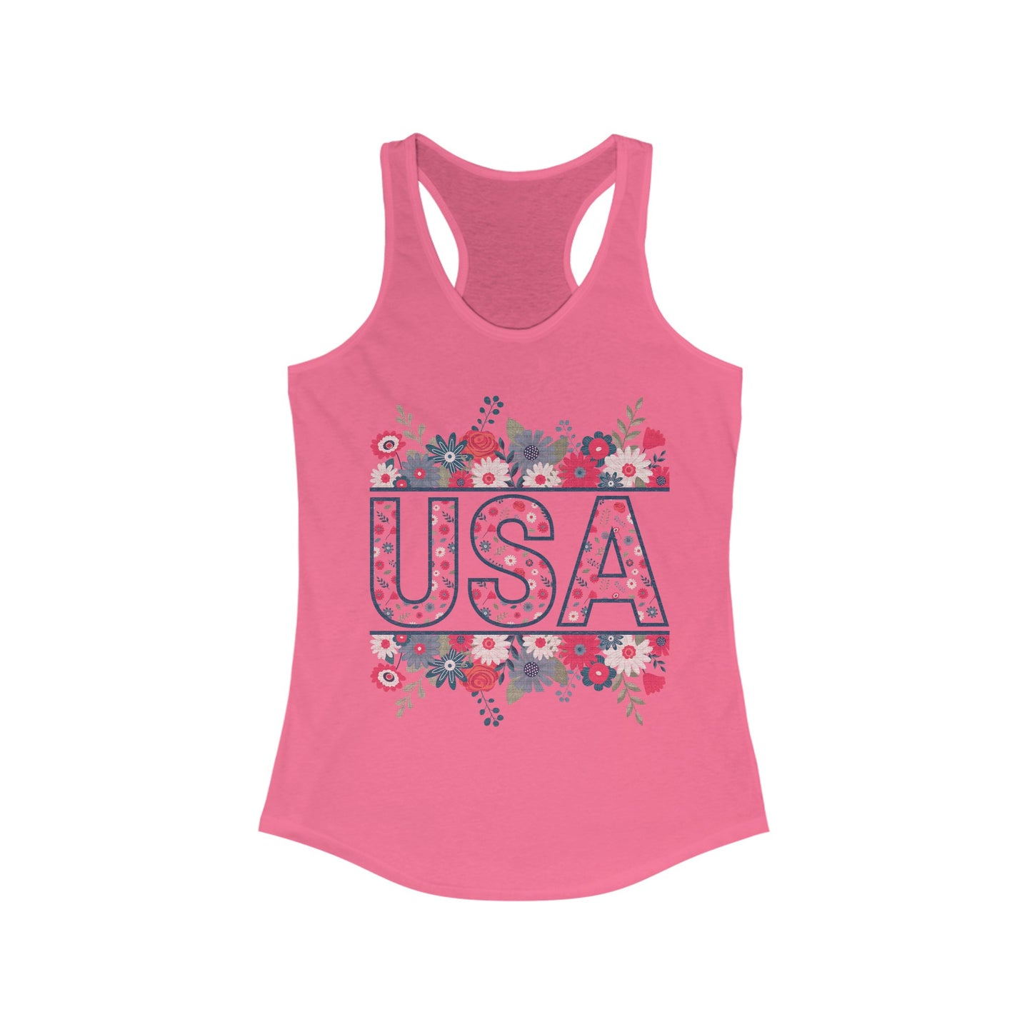 USA Floral - Women's Ideal Racerback Tank