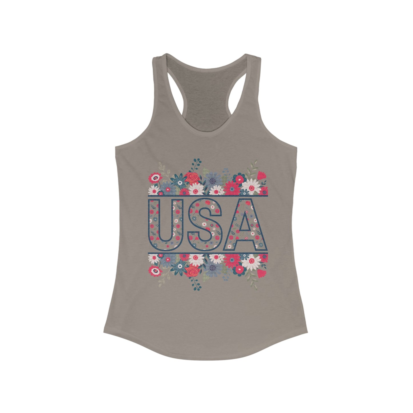 USA Floral - Women's Ideal Racerback Tank