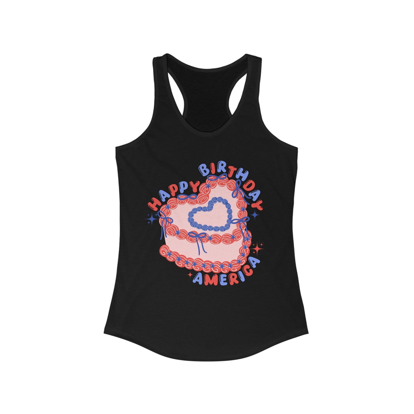 Happy Birthday, America - Women's Ideal Racerback Tank