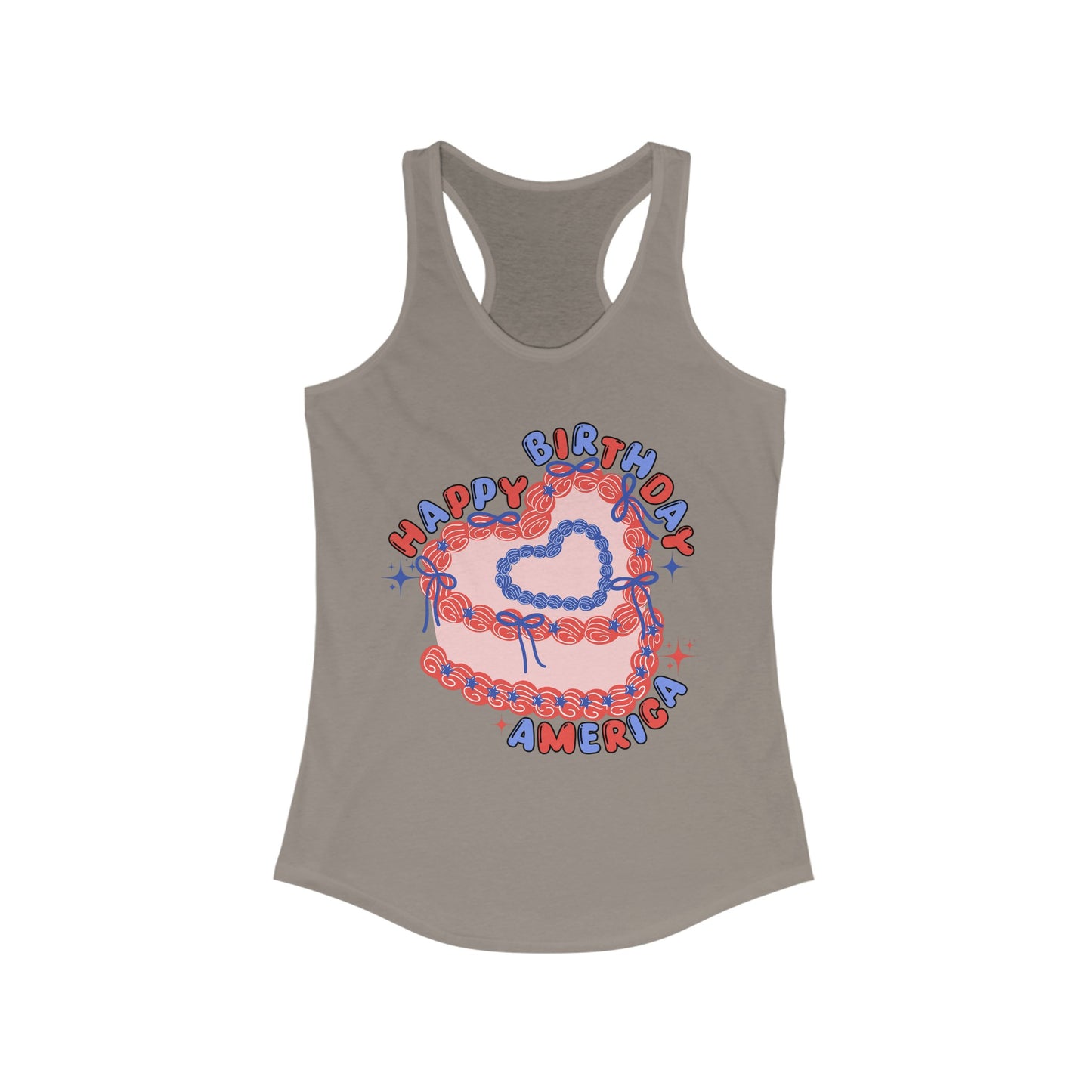 Happy Birthday, America - Women's Ideal Racerback Tank