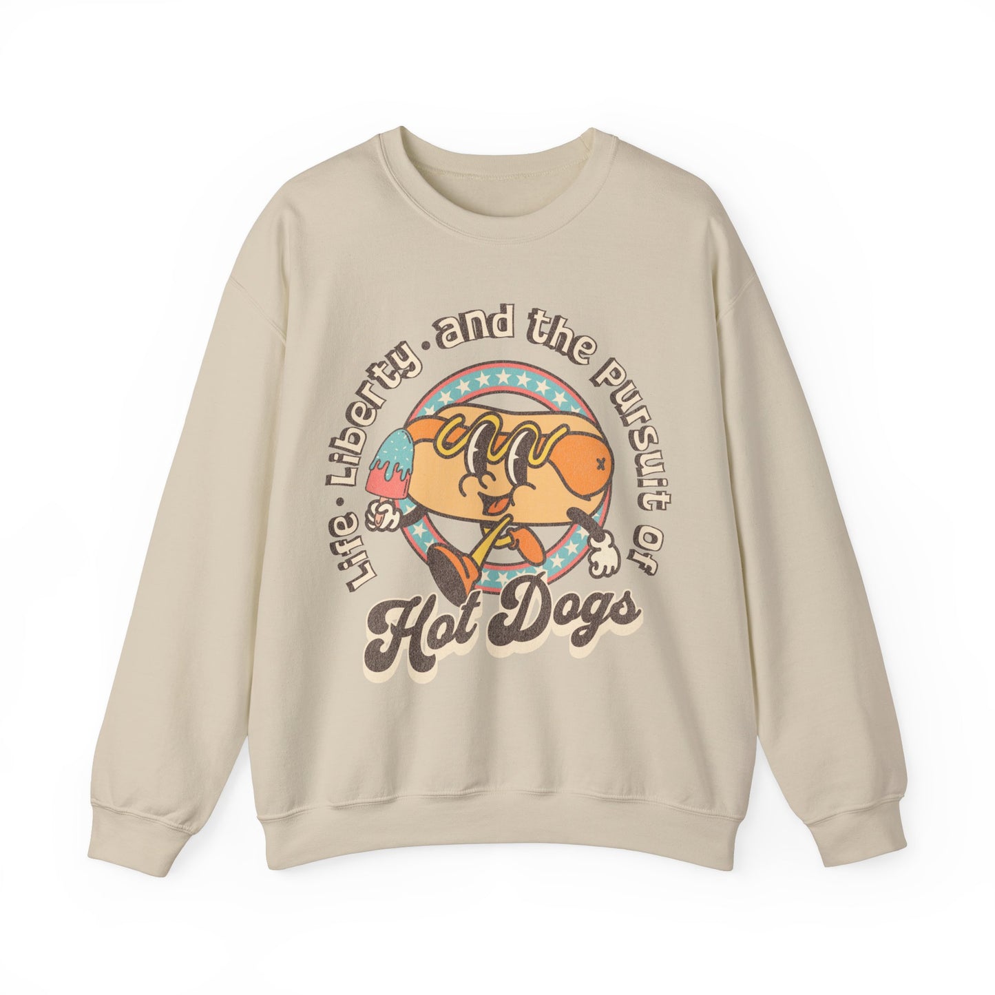 Life, Liberty, and the Pursuit of Hot Dogs - Unisex Heavy Blend™ Crewneck Sweatshirt