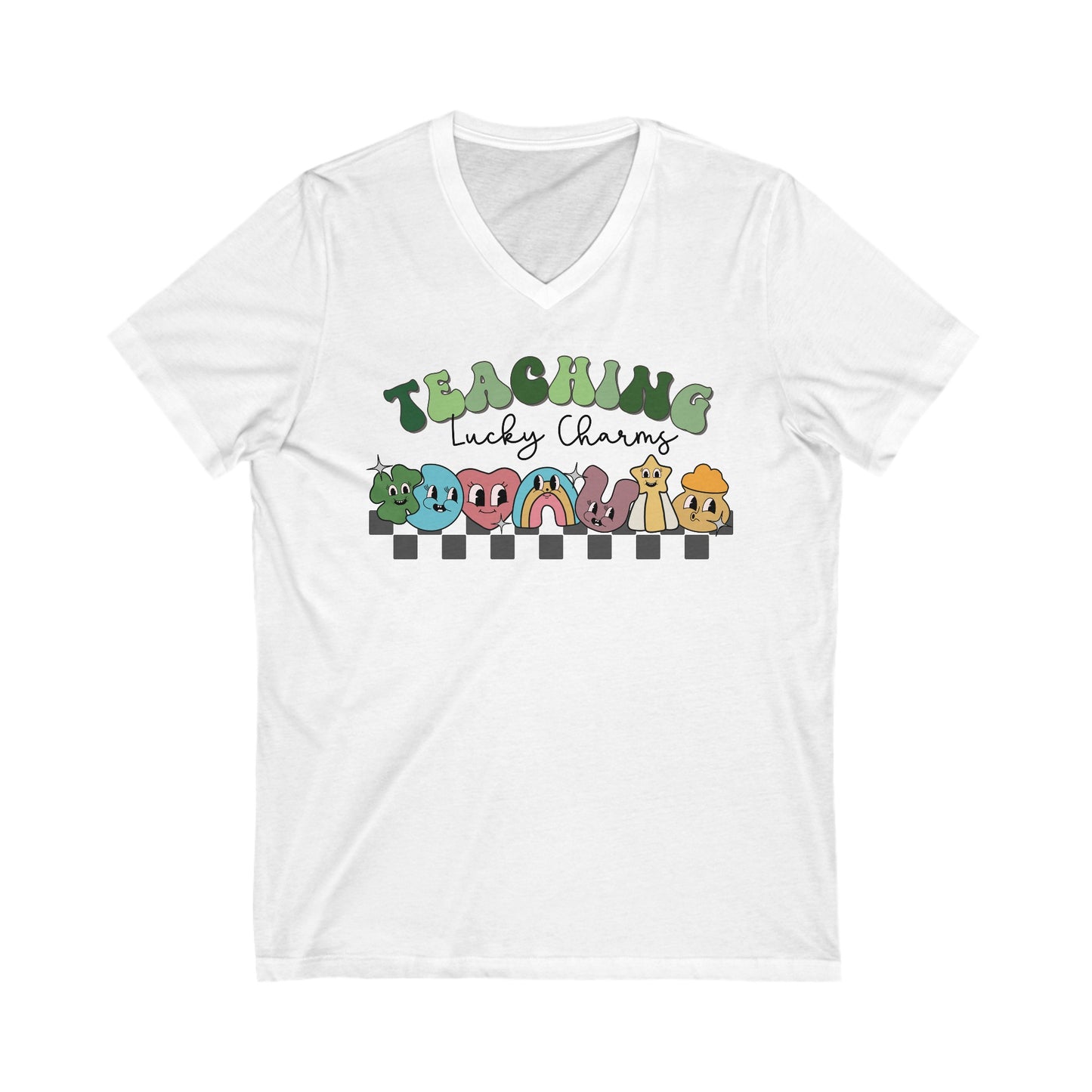 Teaching Lucky Charms - Unisex Jersey Short Sleeve V-Neck Tee