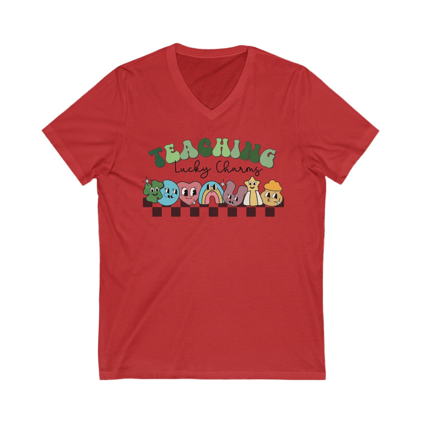 Teaching Lucky Charms - Unisex Jersey Short Sleeve V-Neck Tee