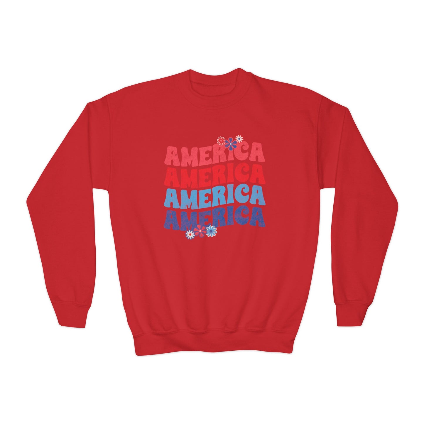 America Floral - Youth Crewneck Sweatshirt