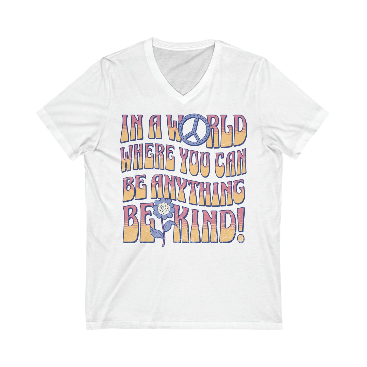 Be Kind! - Unisex Jersey Short Sleeve V-Neck Tee