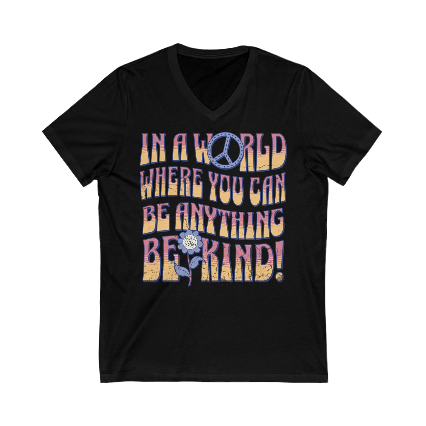 Be Kind! - Unisex Jersey Short Sleeve V-Neck Tee