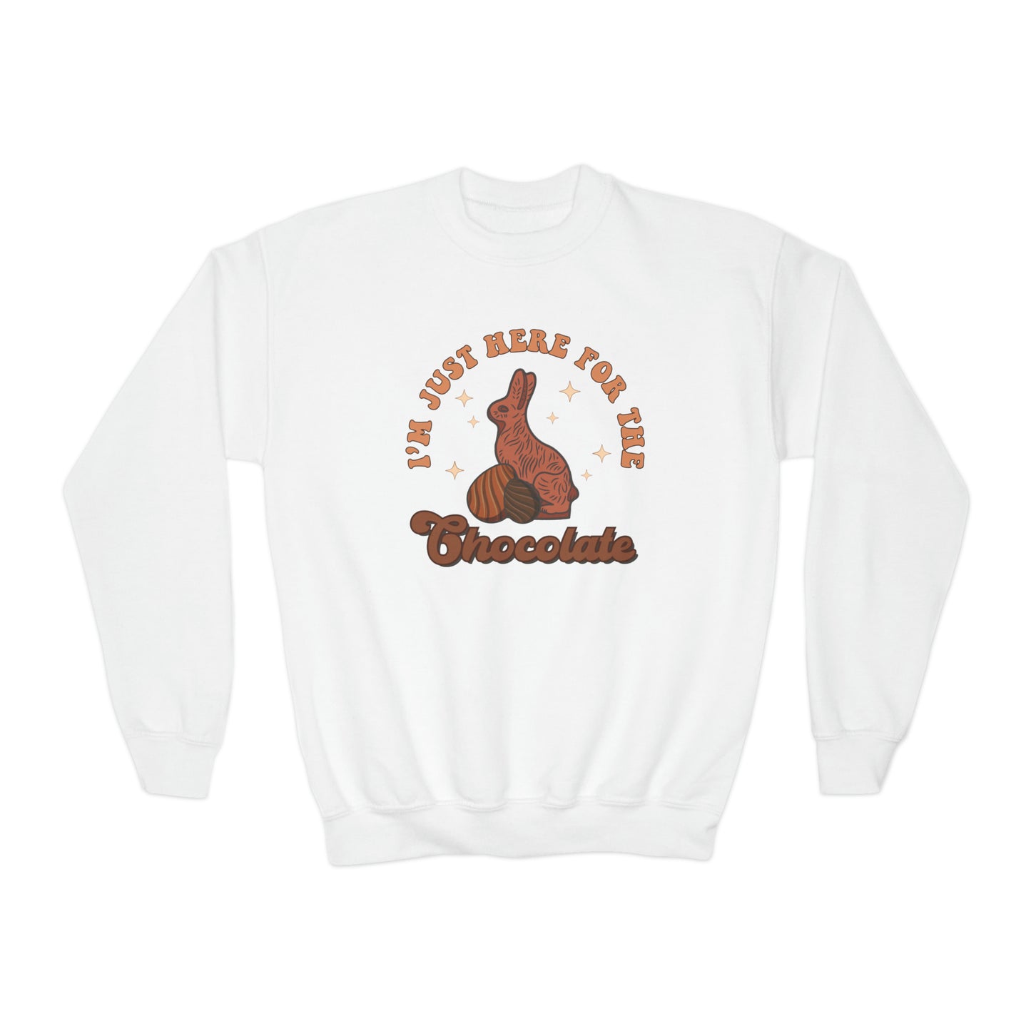 I'm Just Here for the Chocolate - Youth Crewneck Sweatshirt
