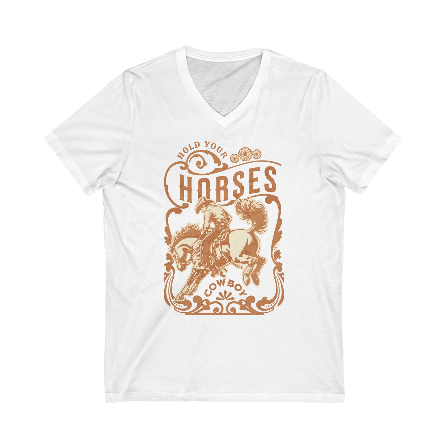 Hold Your Horses - Unisex Jersey Short Sleeve V-Neck Tee