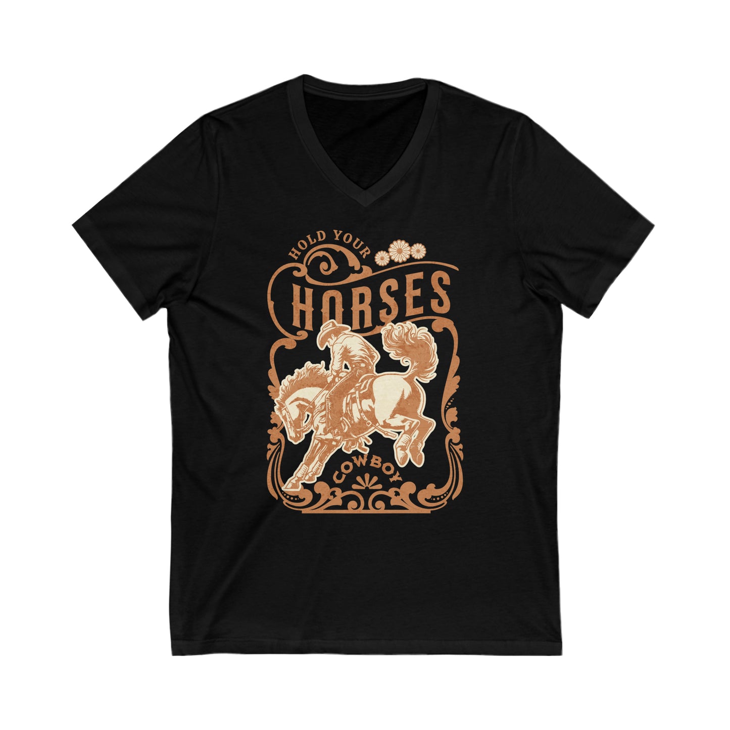 Hold Your Horses - Unisex Jersey Short Sleeve V-Neck Tee