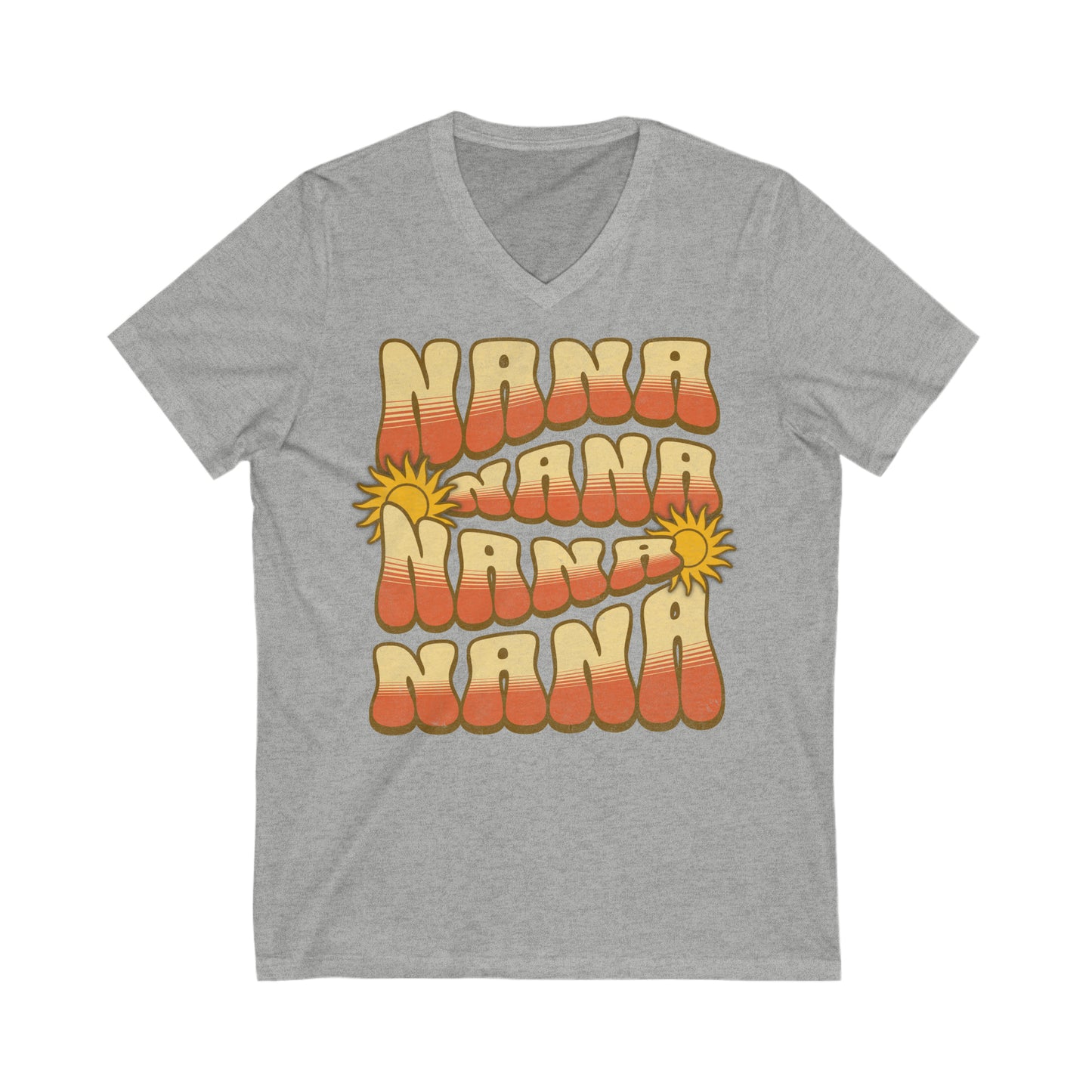 Groovy Nana - Unisex Jersey Short Sleeve V-Neck Tee