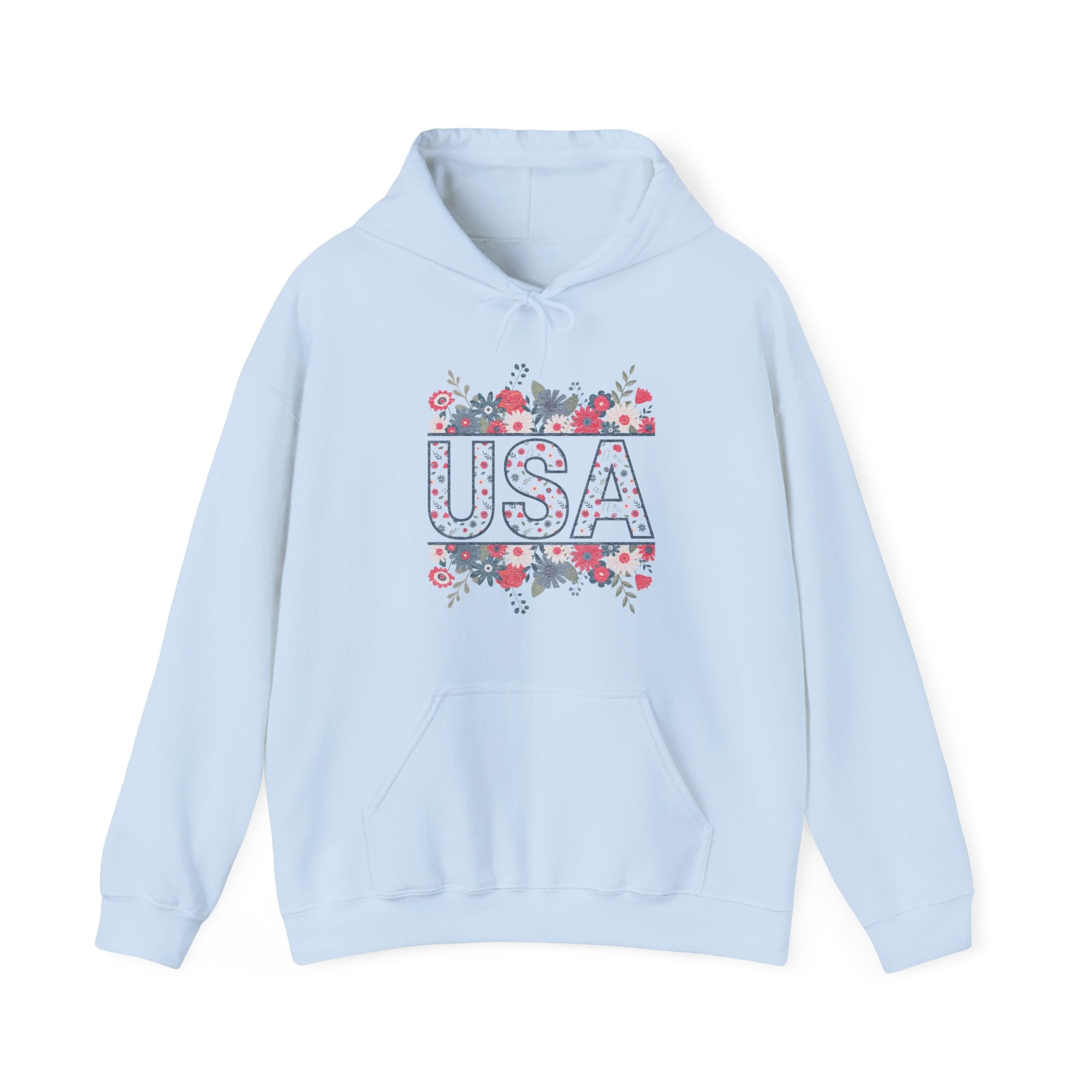 USA Floral - Unisex Heavy Blend™ Hooded Sweatshirt