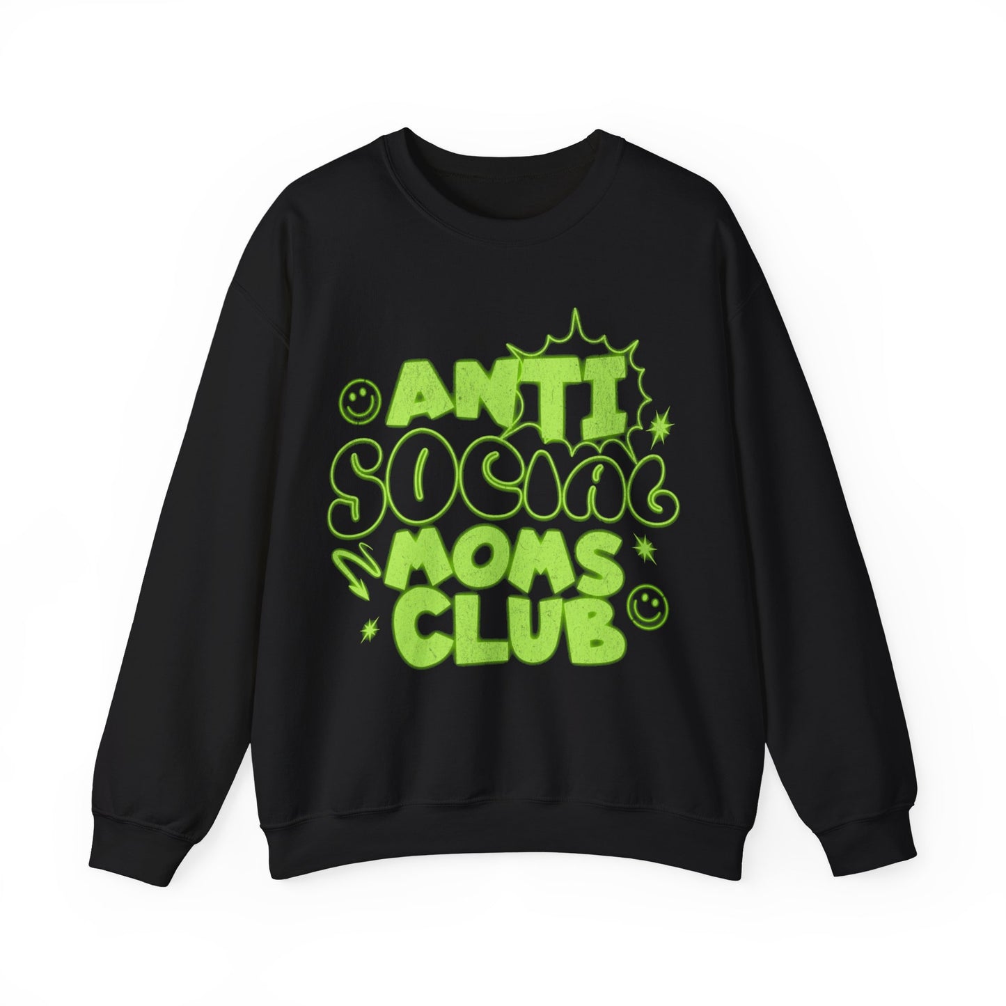 Anti-Social Moms Club Neon - Unisex Heavy Blend™ Crewneck Sweatshirt