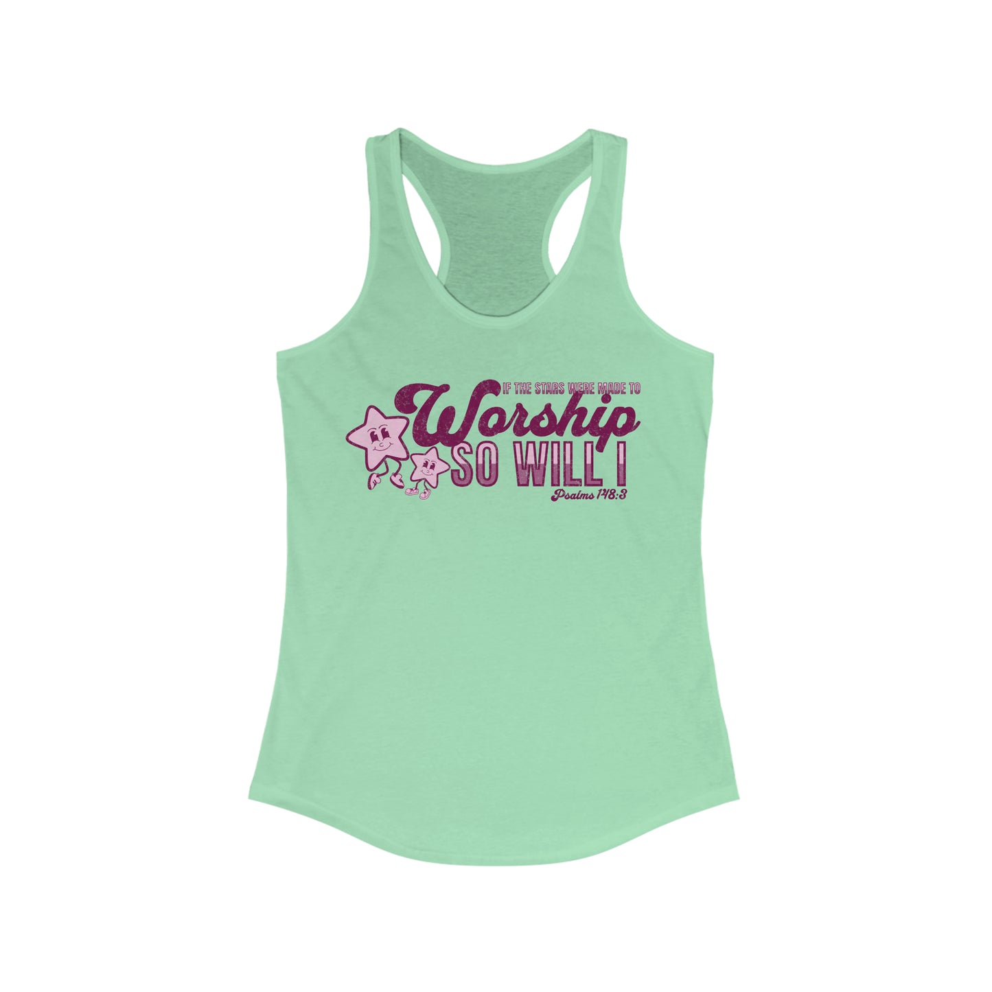 Psalms 148:3 Bible Verse - Women's Ideal Racerback Tank