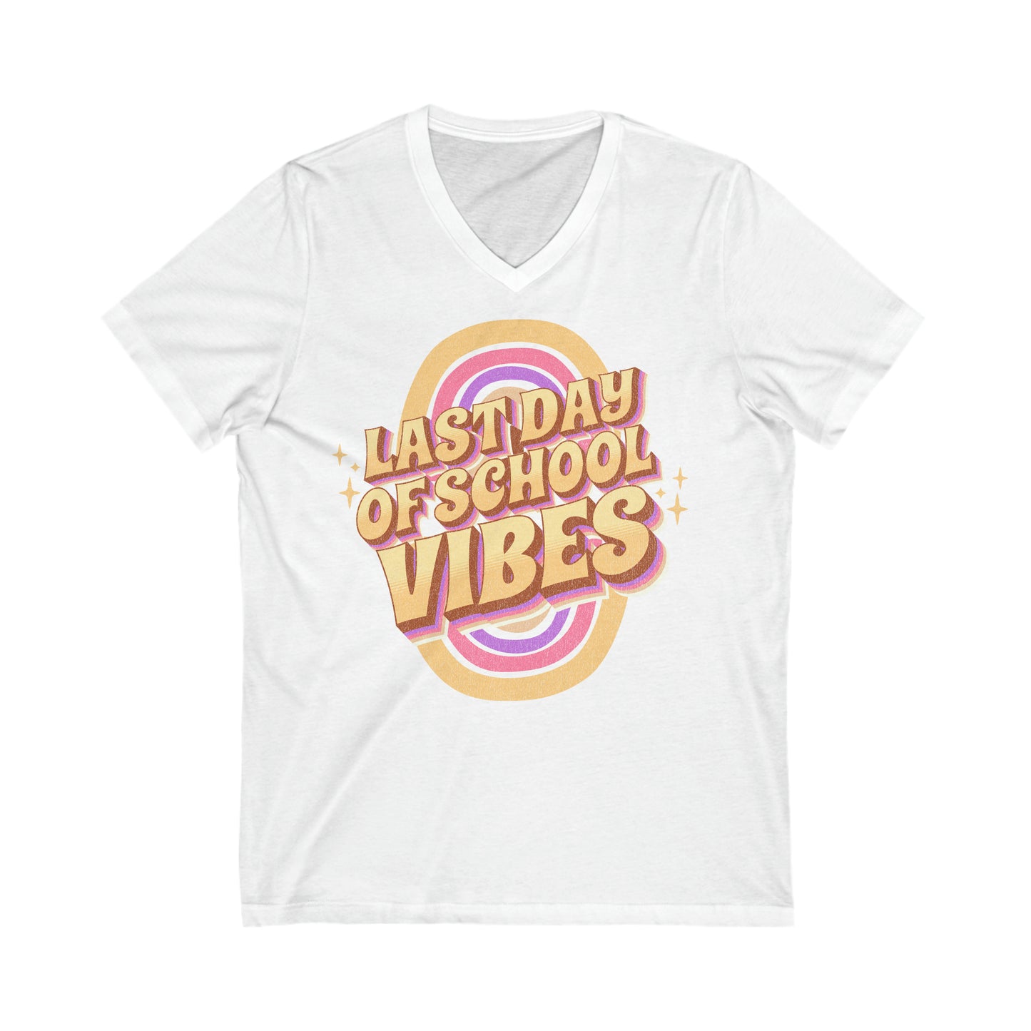 Last Day of School Vibes - Unisex Jersey Short Sleeve V-Neck Tee