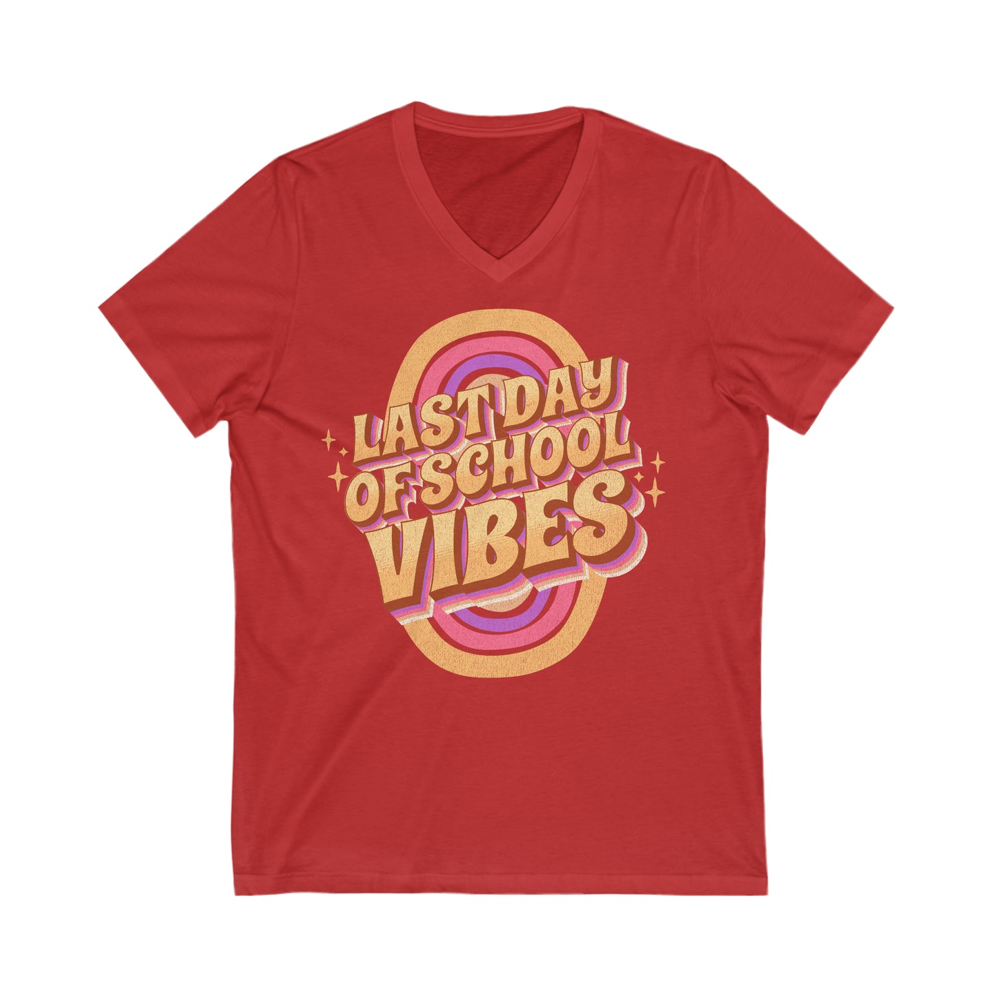 Last Day of School Vibes - Unisex Jersey Short Sleeve V-Neck Tee