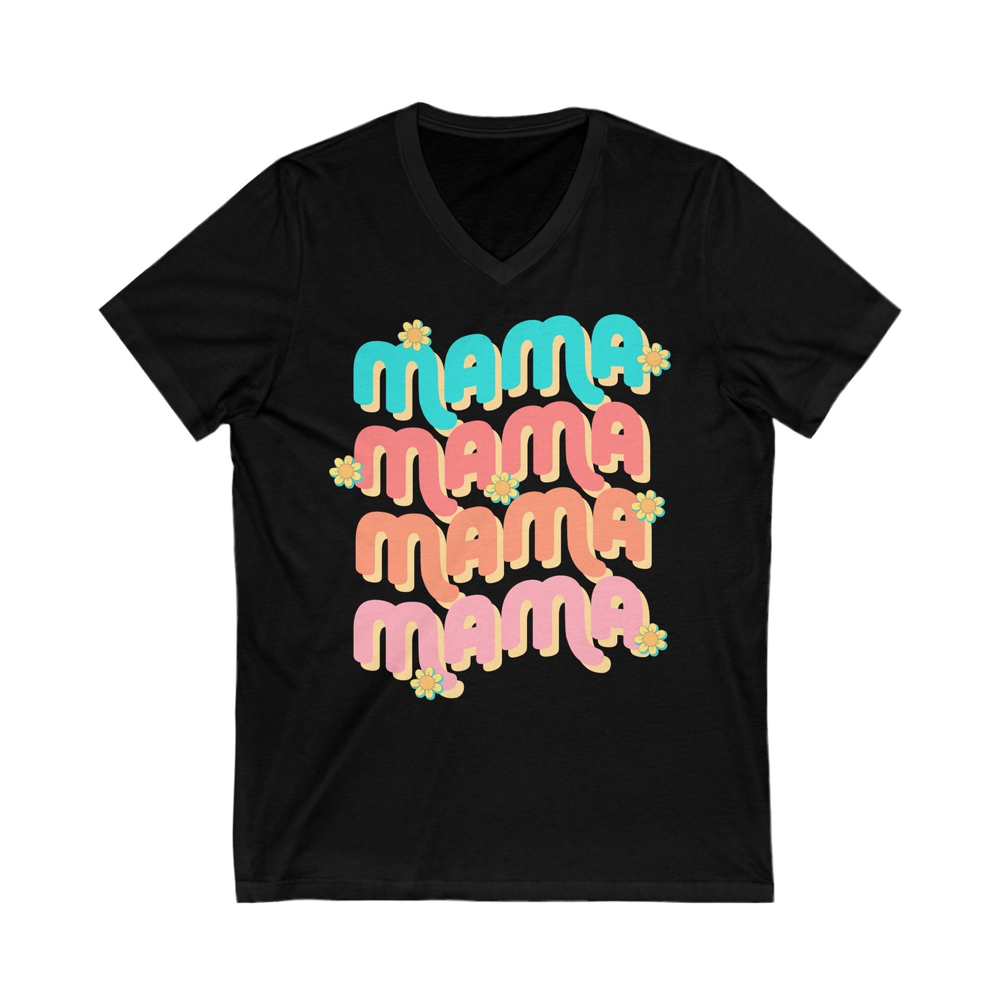 Mama Retro - Unisex Jersey Short Sleeve V-Neck Tee