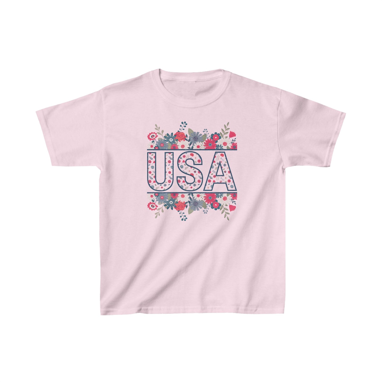 USA Floral - Kids Heavy Cotton™ Tee