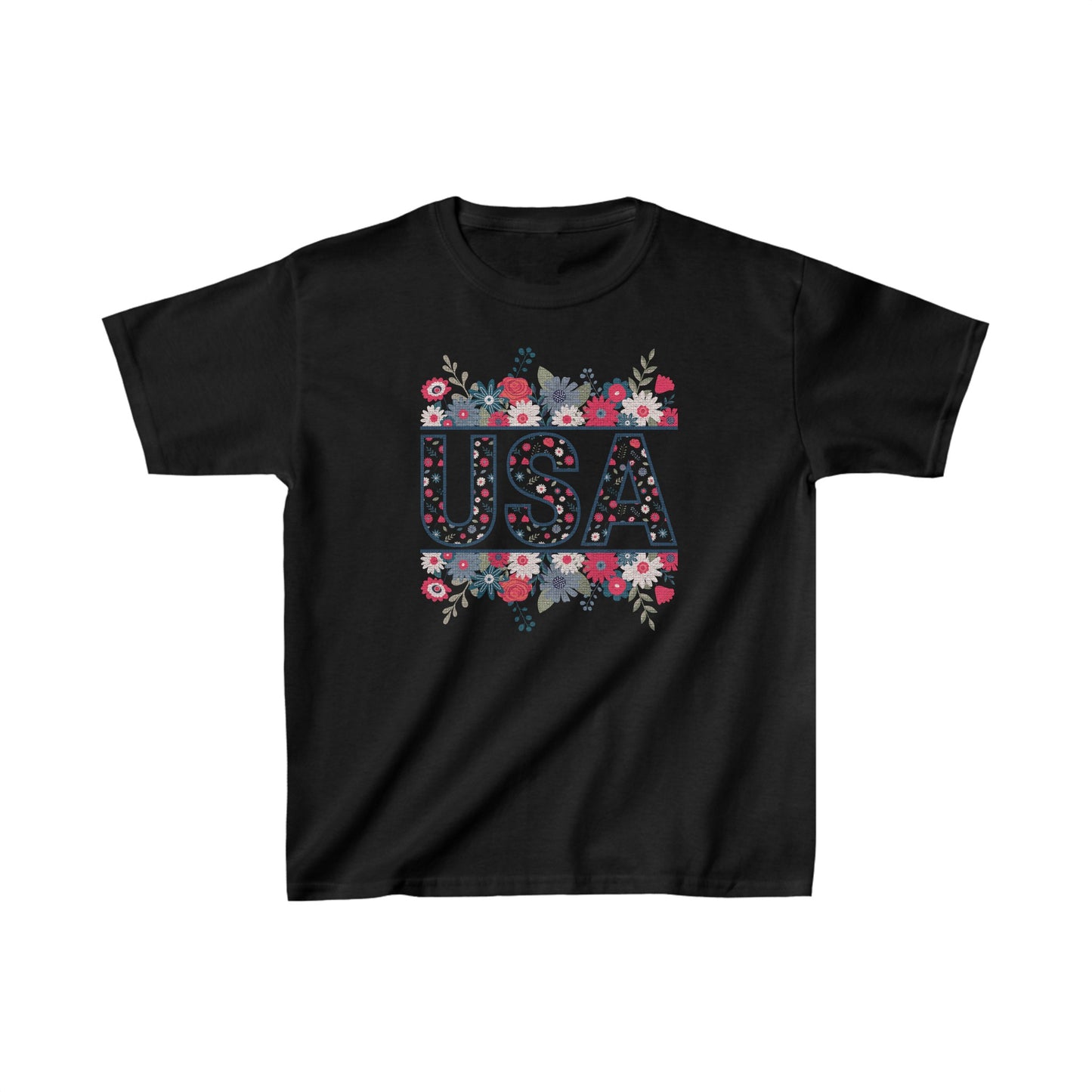 USA Floral - Kids Heavy Cotton™ Tee