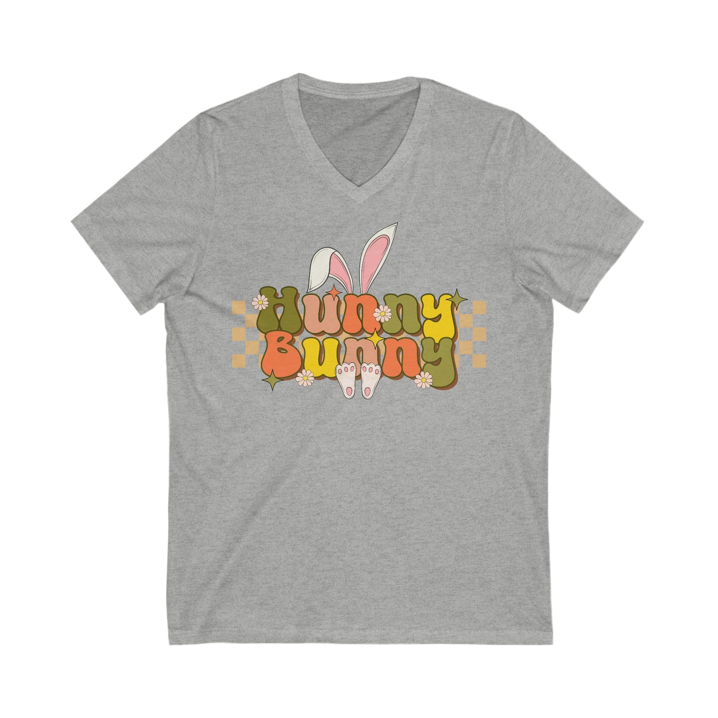 Hunny Bunny - Unisex Jersey Short Sleeve V-Neck Tee