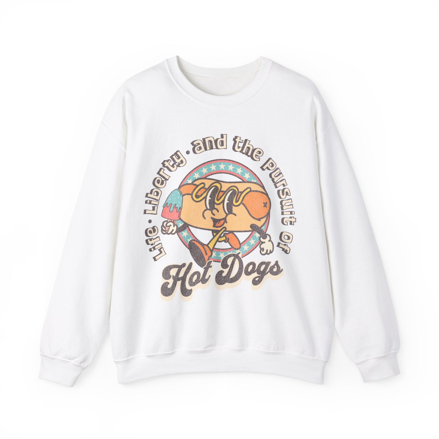 Life, Liberty, and the Pursuit of Hot Dogs - Unisex Heavy Blend™ Crewneck Sweatshirt