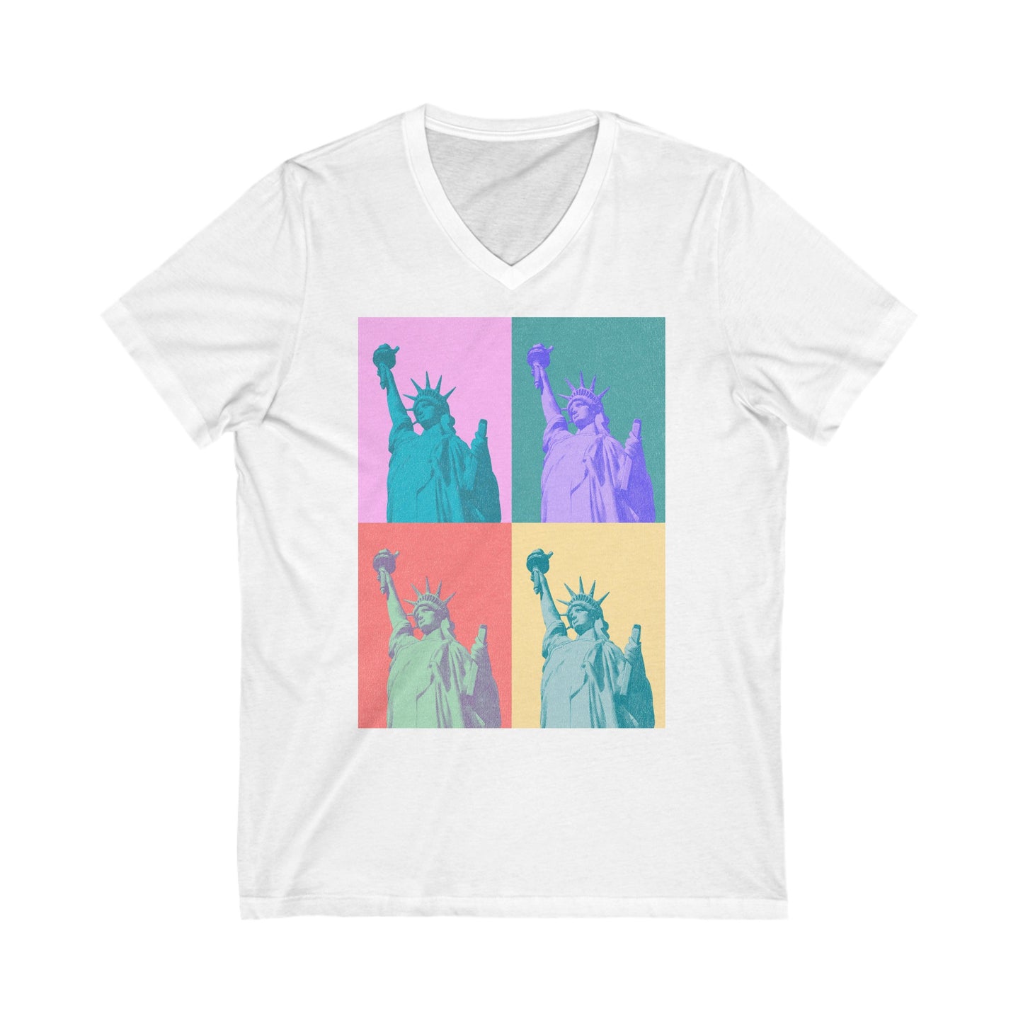 Statue of Liberty - Unisex Jersey Short Sleeve V-Neck Tee