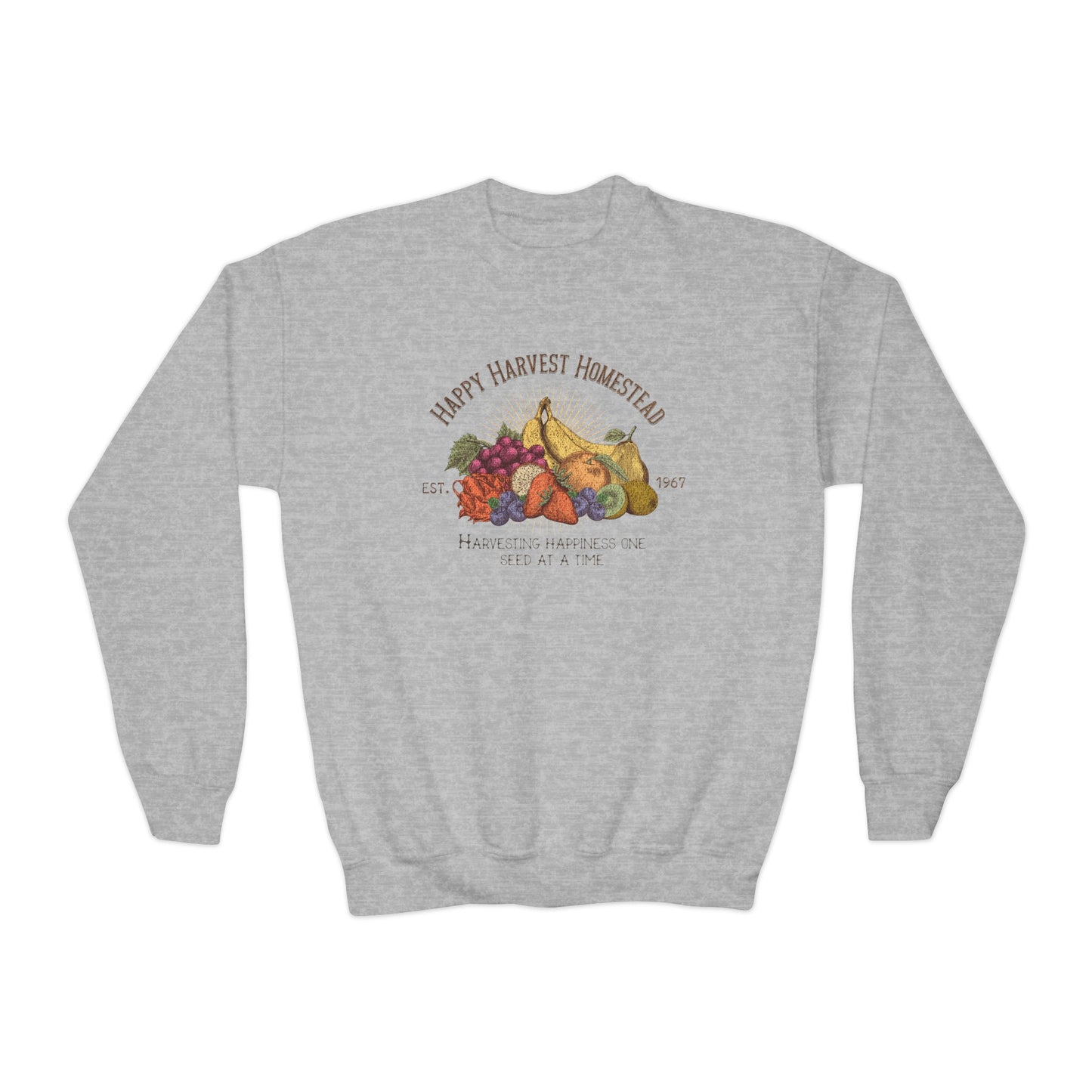 Happy Harvest Homestead, Farmers Market  - Youth Crewneck Sweatshirt