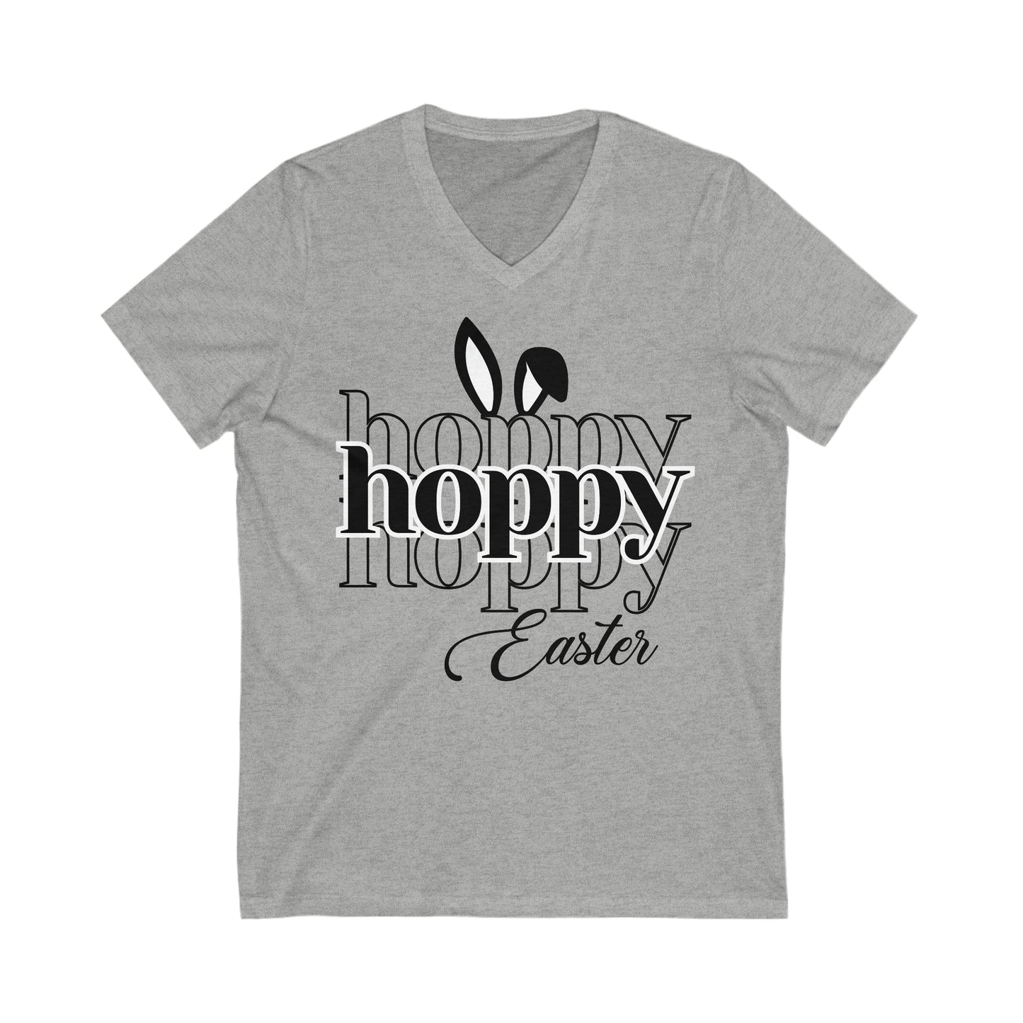 Hoppy Easter - Unisex Jersey Short Sleeve V-Neck Tee