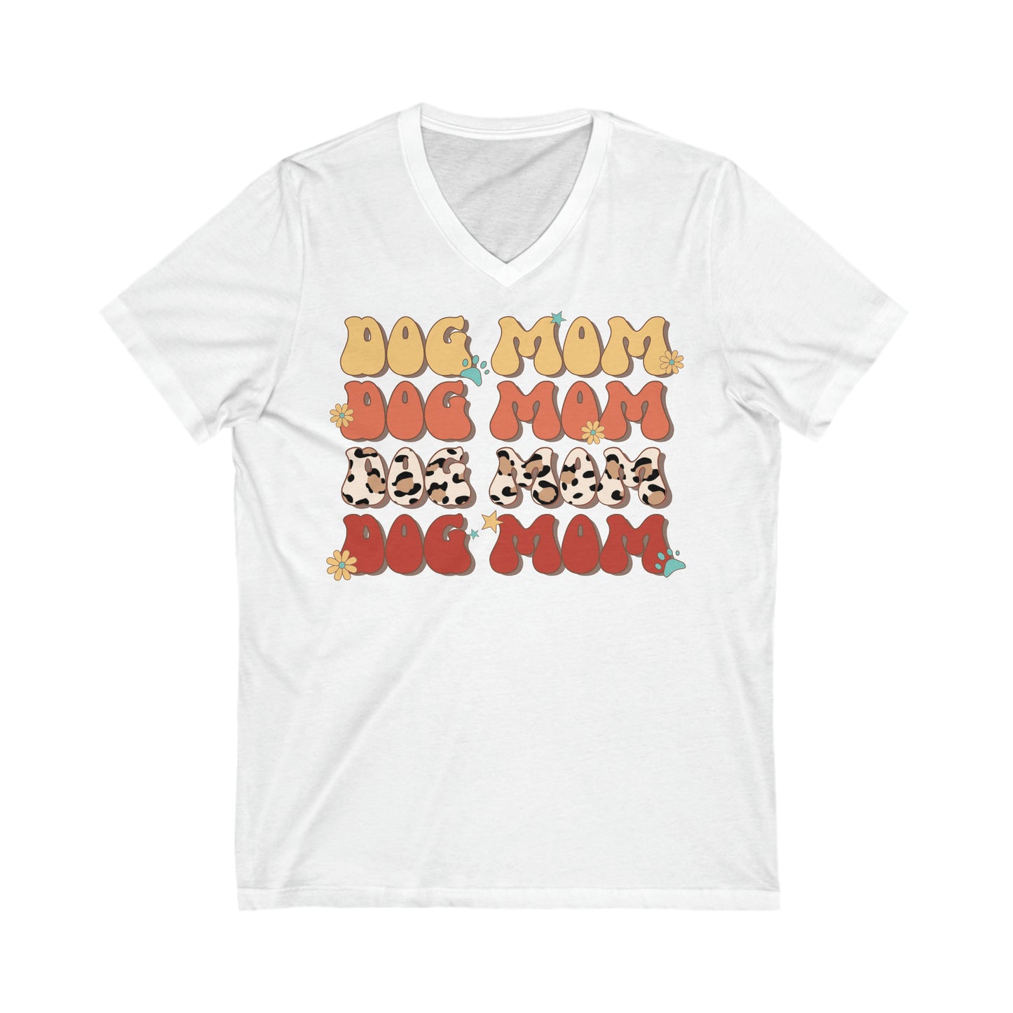 Dog Mom - Unisex Jersey Short Sleeve V-Neck Tee