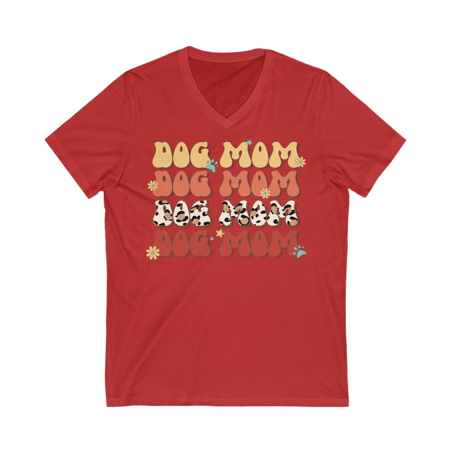 Dog Mom - Unisex Jersey Short Sleeve V-Neck Tee