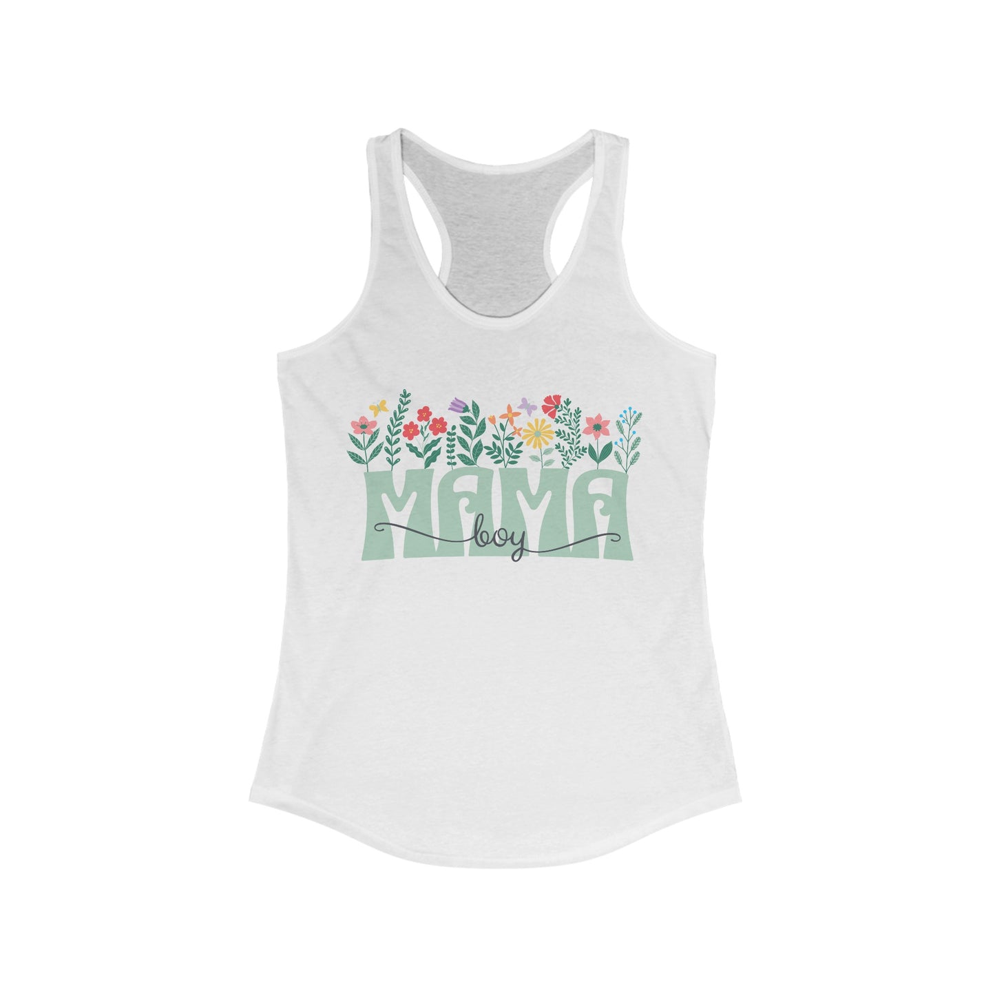 Boy Mom Floral - Women's Ideal Racerback Tank