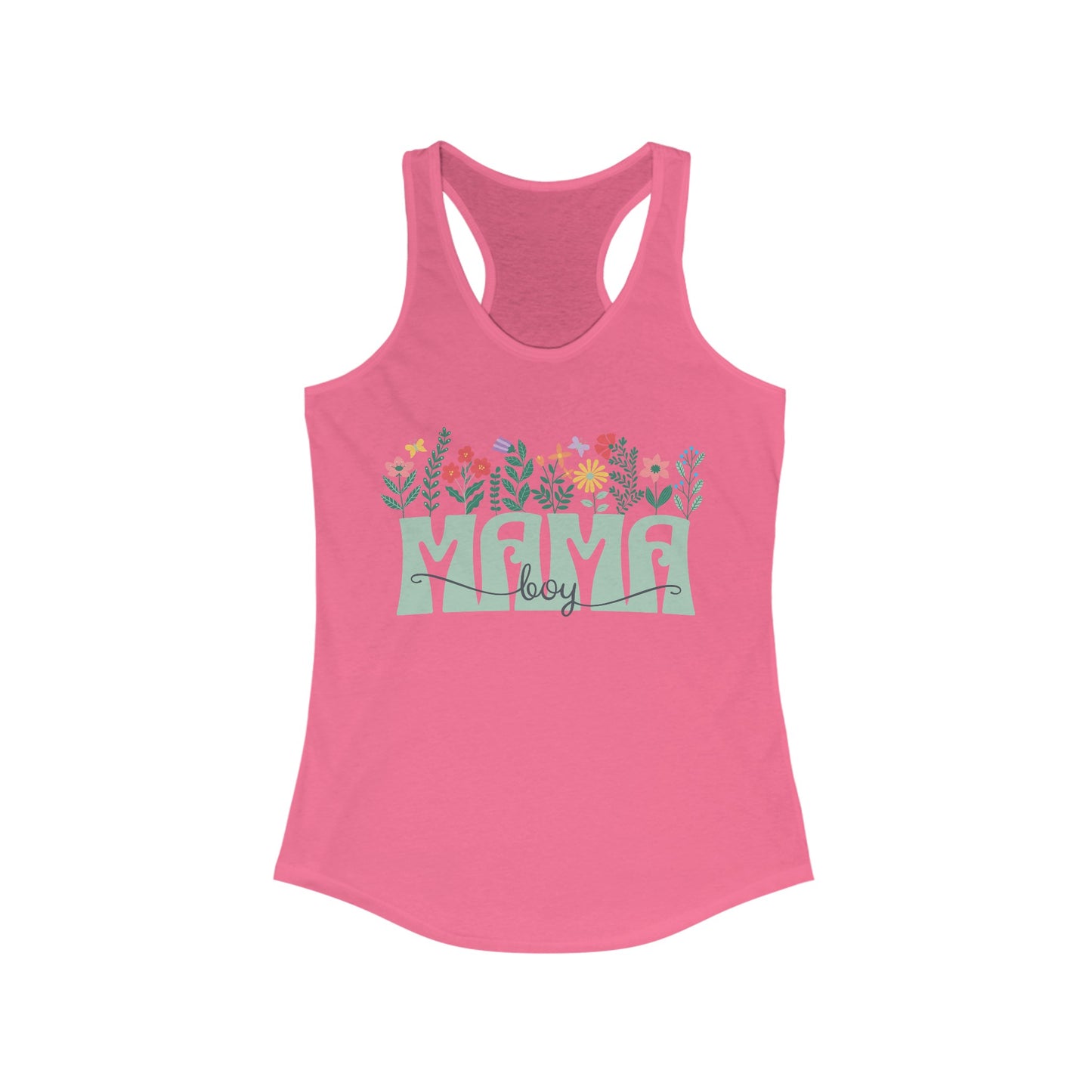 Boy Mom Floral - Women's Ideal Racerback Tank