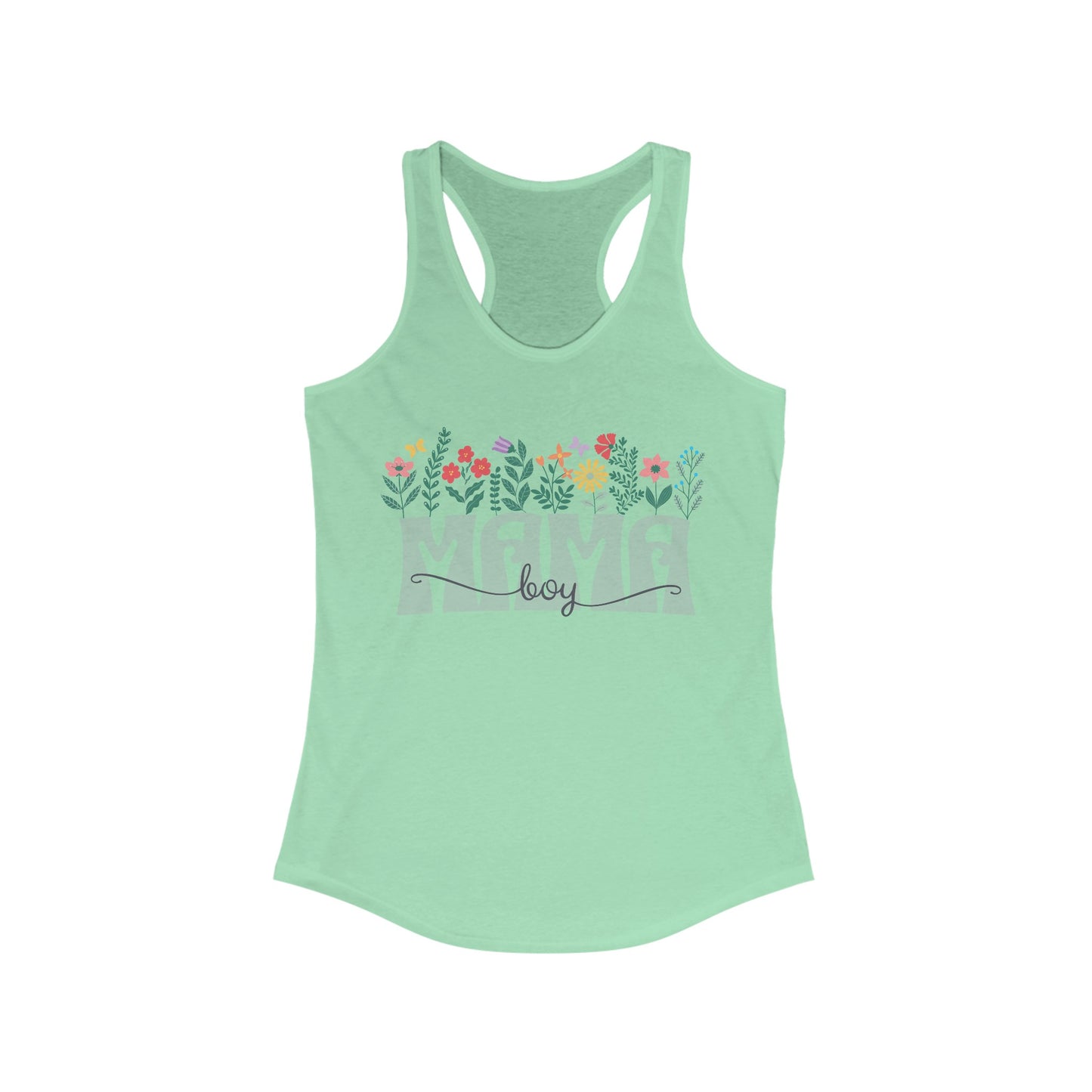 Boy Mom Floral - Women's Ideal Racerback Tank