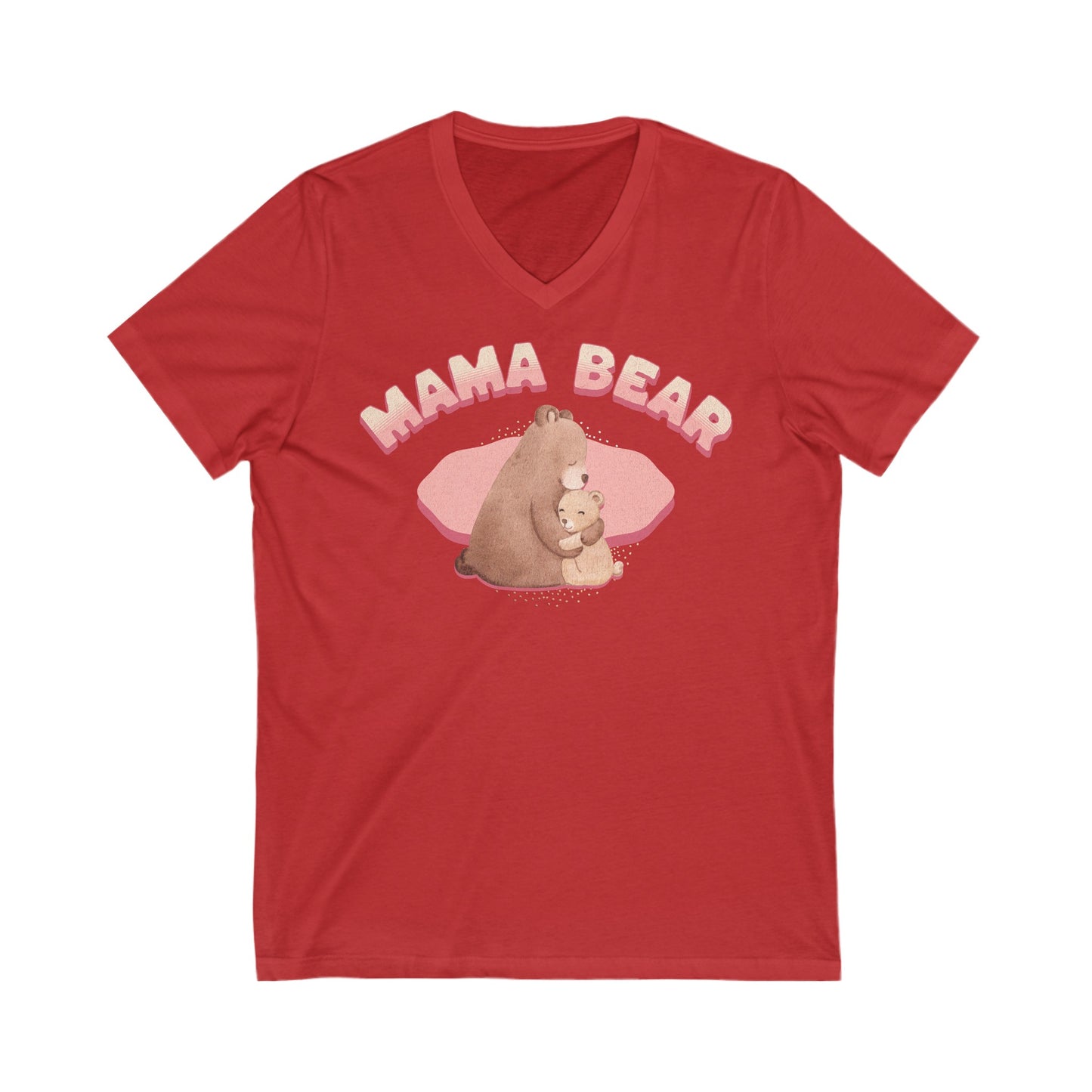 Mama Bear - Unisex Jersey Short Sleeve V-Neck Tee