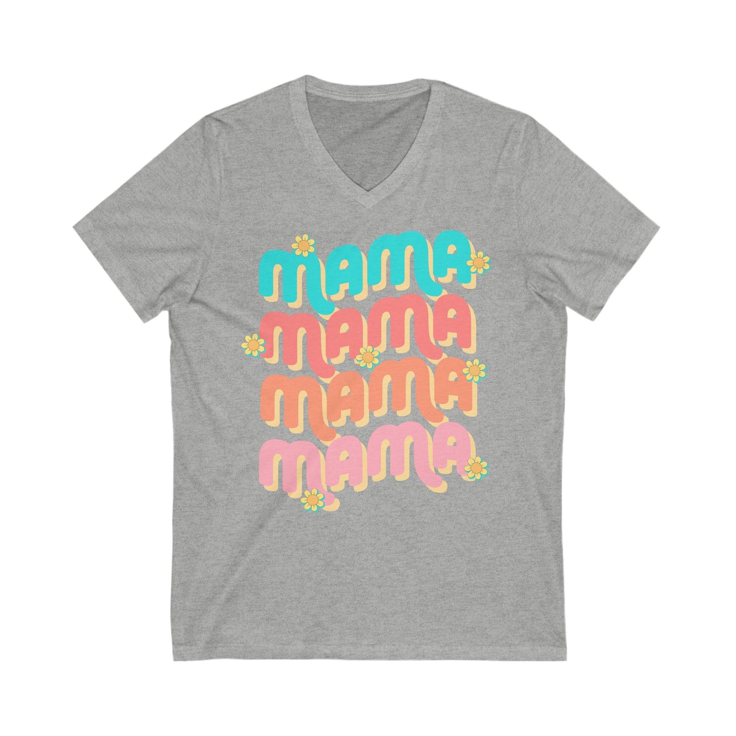 Mama Retro - Unisex Jersey Short Sleeve V-Neck Tee