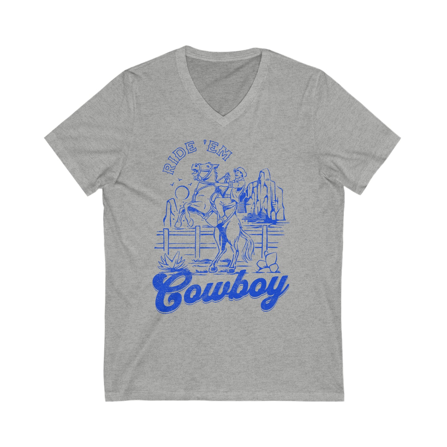 Ride ‘Em Cowboy - Unisex Jersey Short Sleeve V-Neck Tee