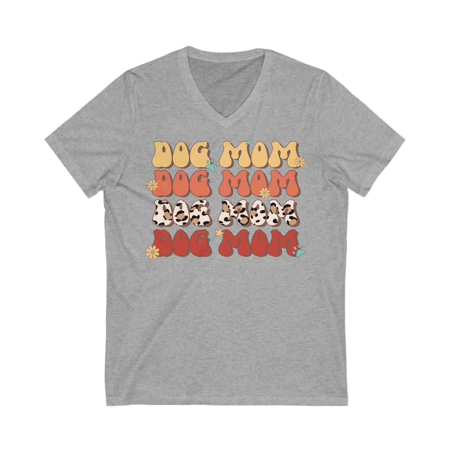 Dog Mom - Unisex Jersey Short Sleeve V-Neck Tee