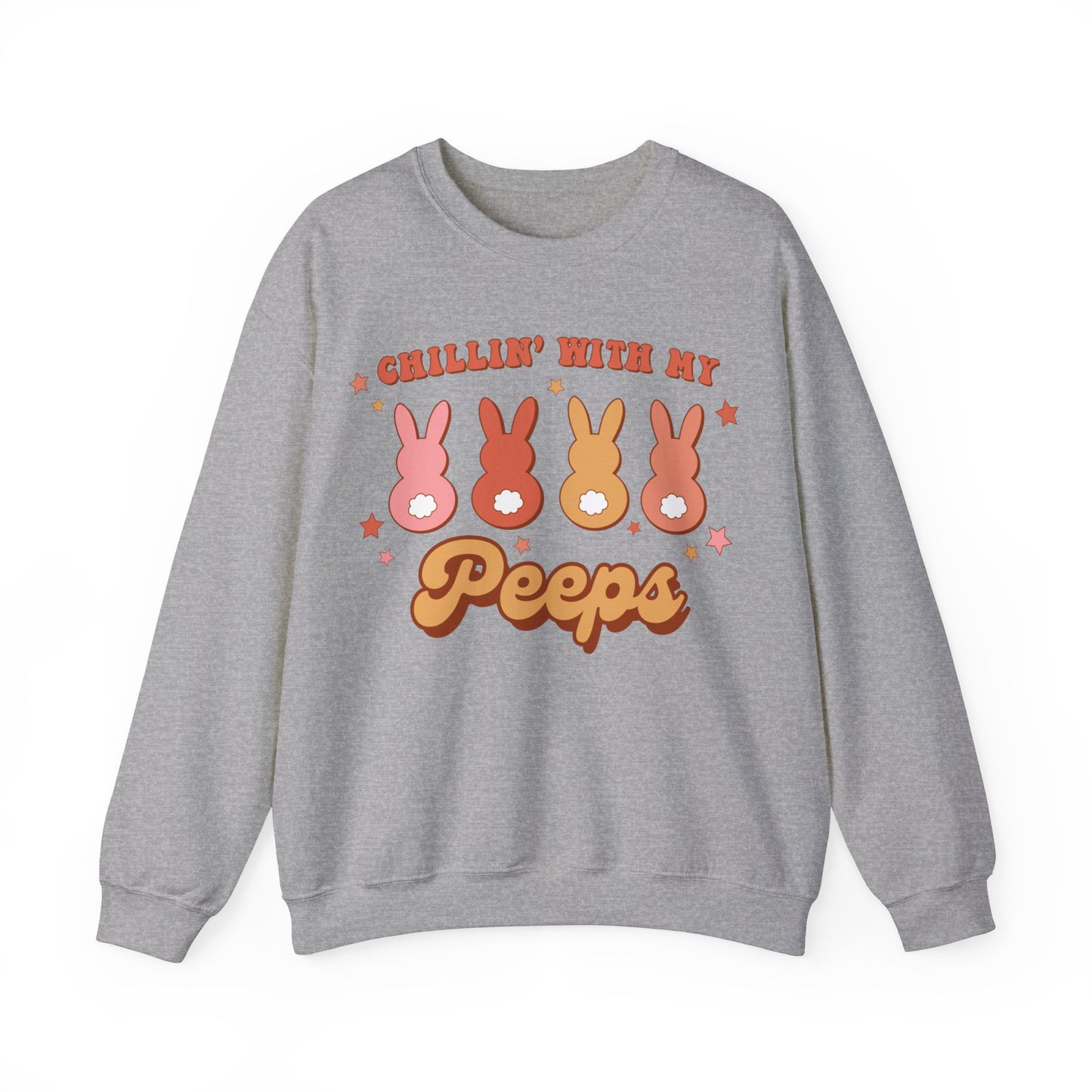 Chillin’ with my Peeps Retro Style - Unisex Heavy Blend™ Crewneck Sweatshirt